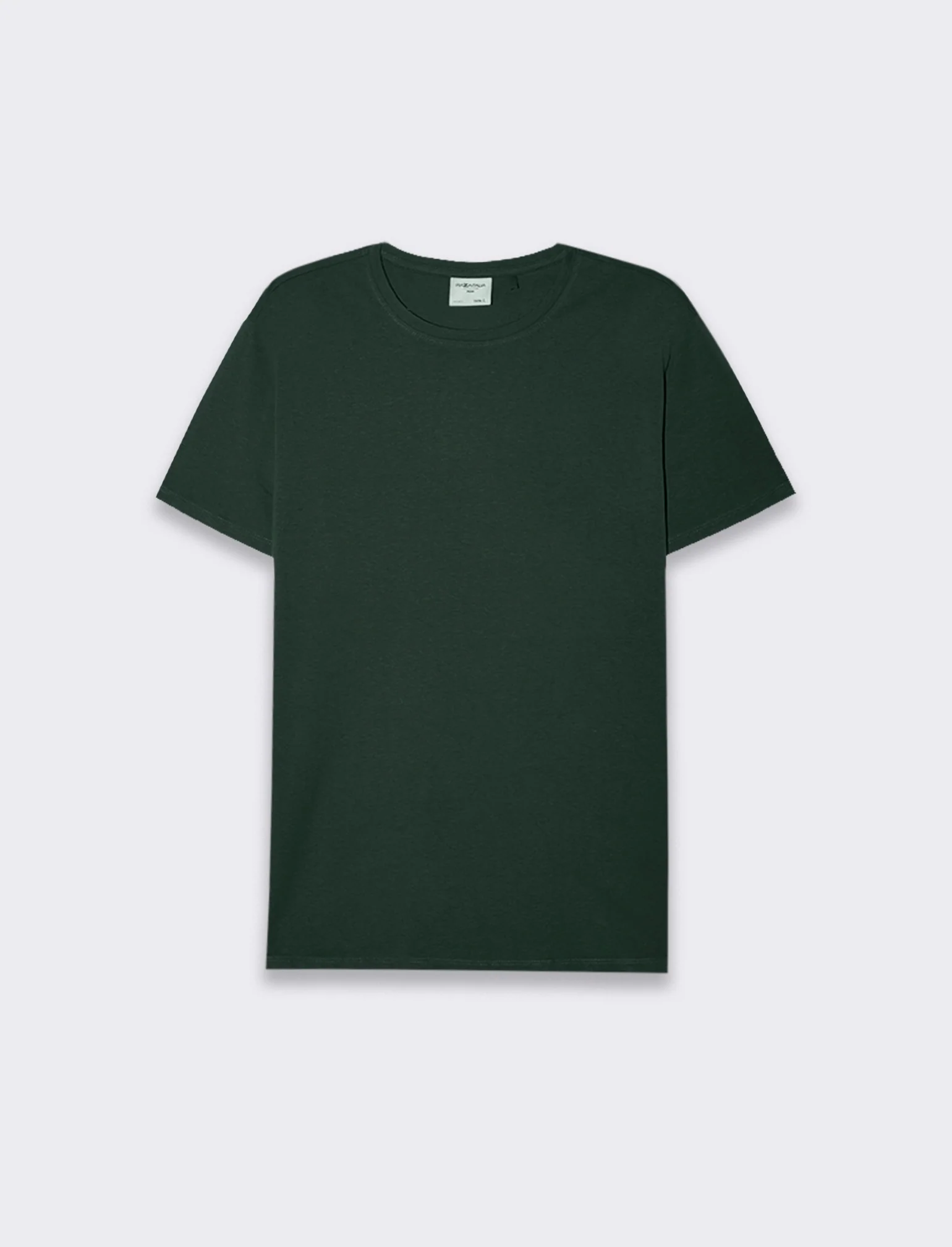 T-SHIRT BASIC IN COTONE REGULAR FIT - Verde scuro - Image 3