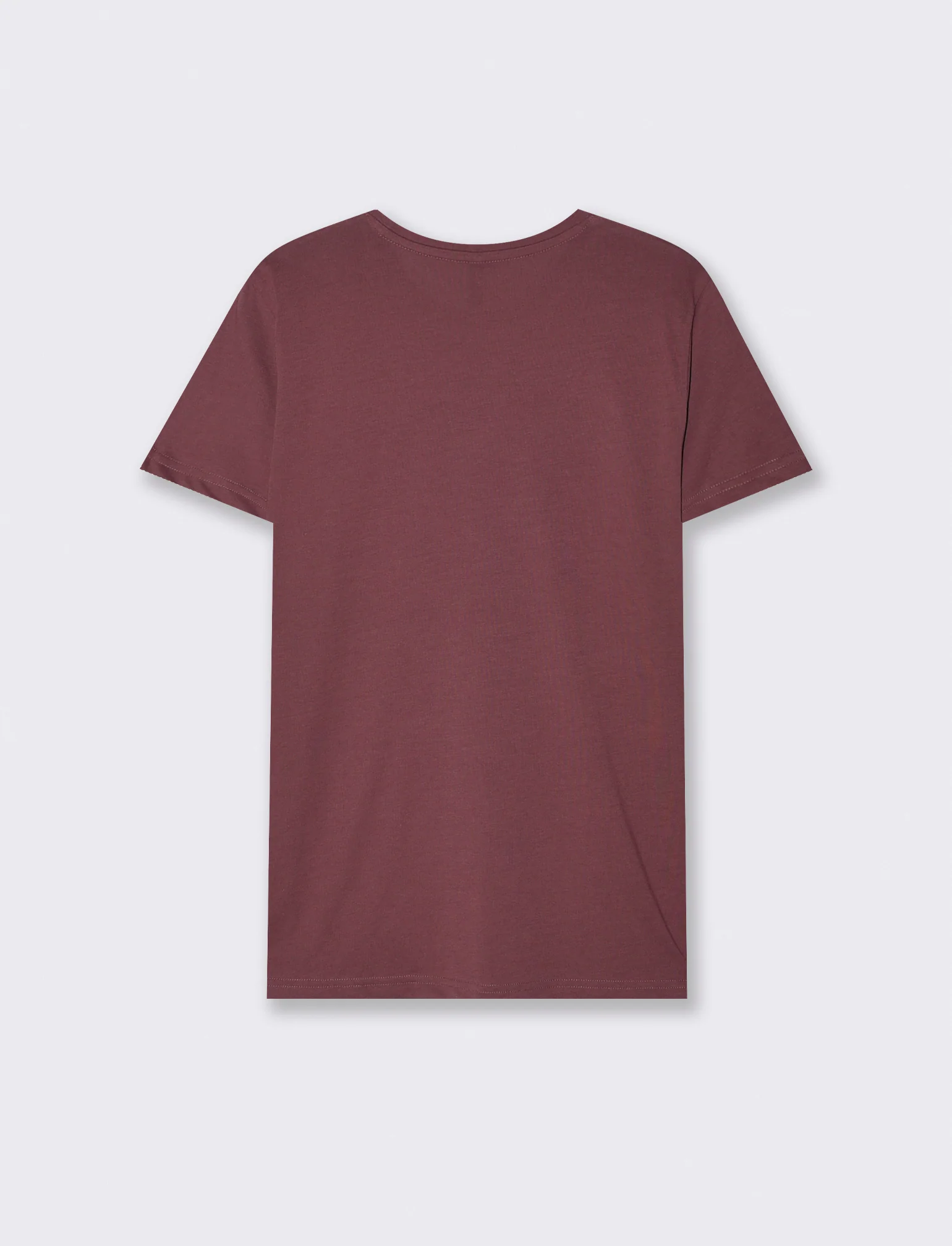 T-Shirt Basic in Cotone - Rosso amarena - Image 2