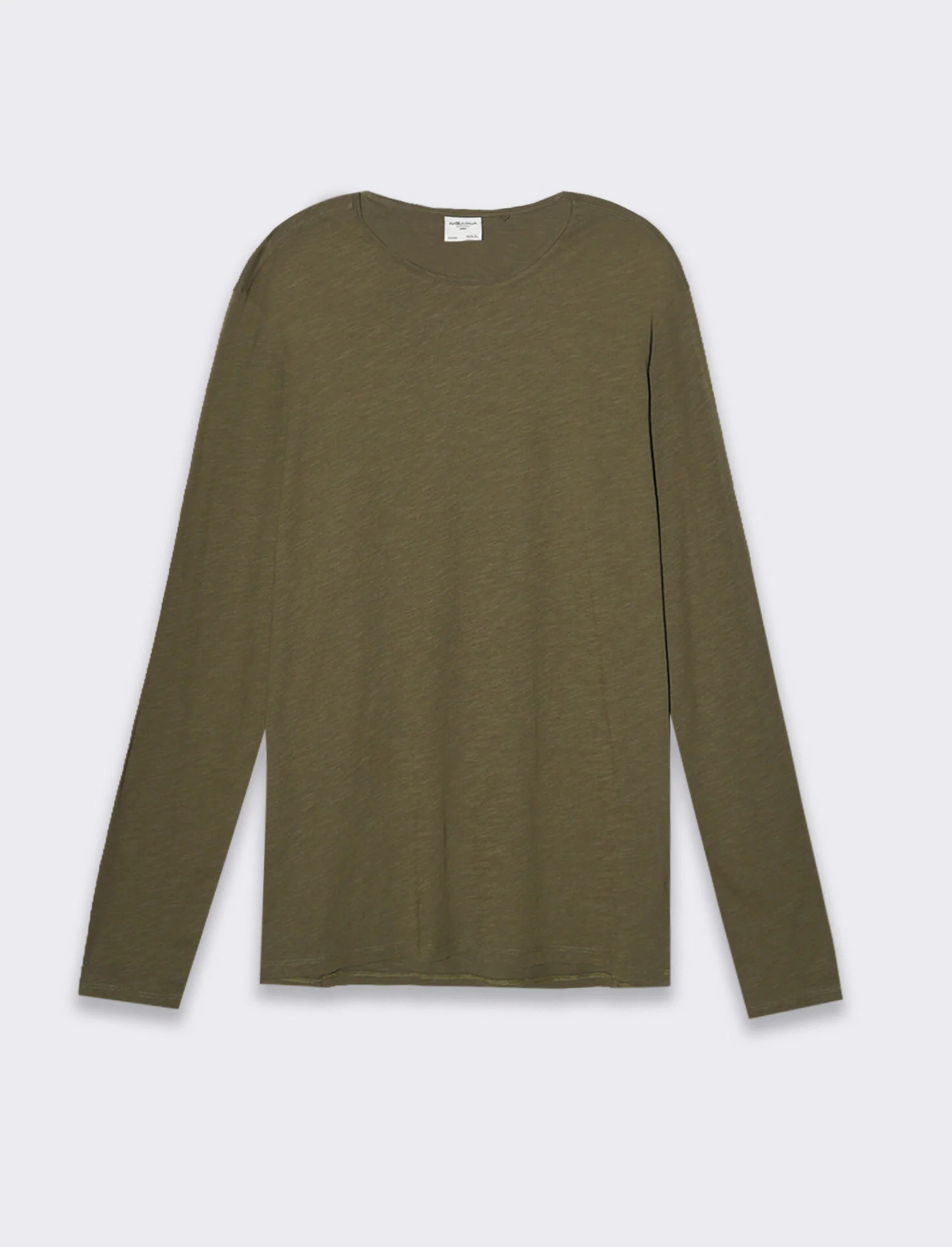 T-shirt basic in cotone slub da uomo - Verde kaki - Image 4