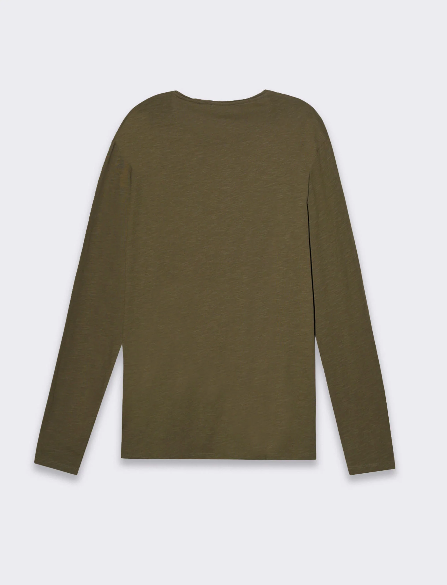 T-shirt basic in cotone slub da uomo - Verde kaki - Image 5