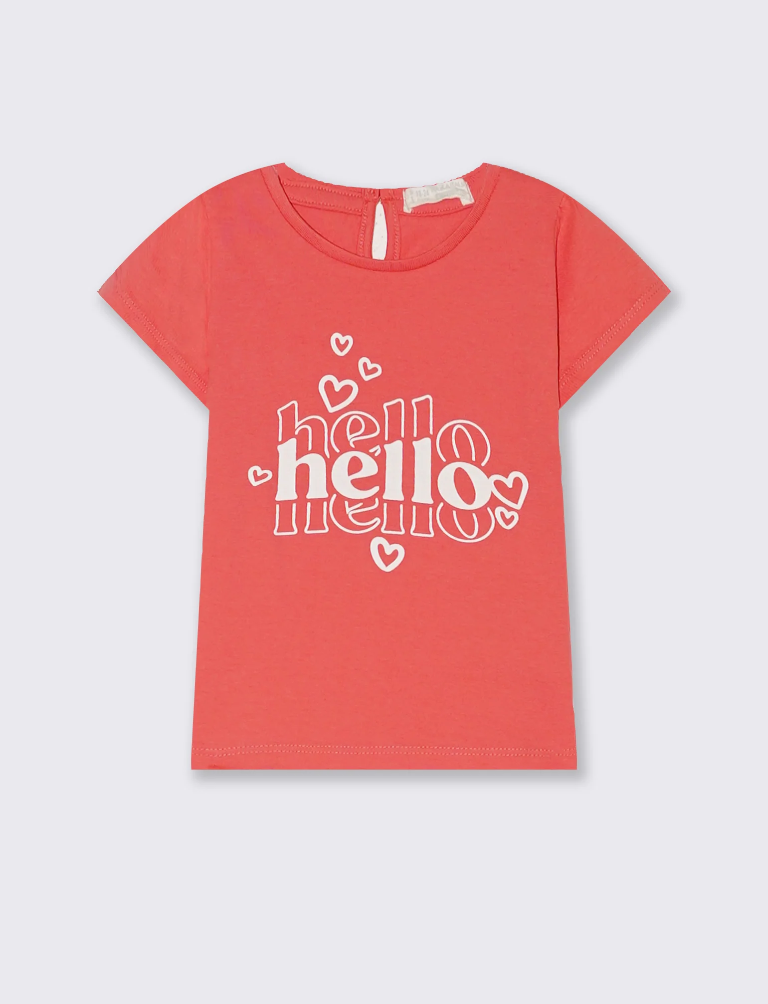 T-shirt basic manica corta da neonata - Corallo