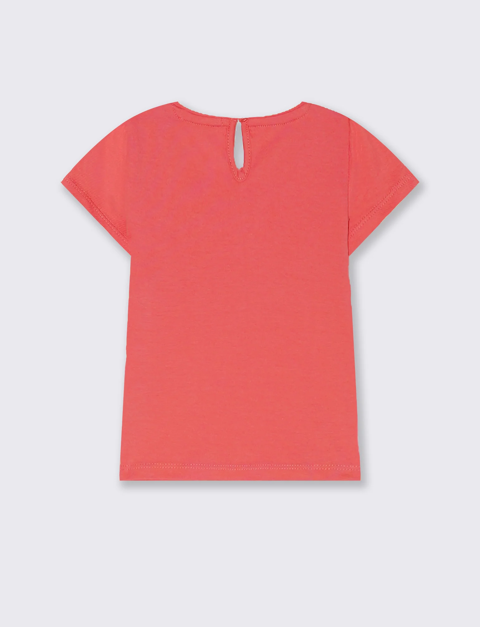T-shirt basic manica corta da neonata - Corallo - Image 2