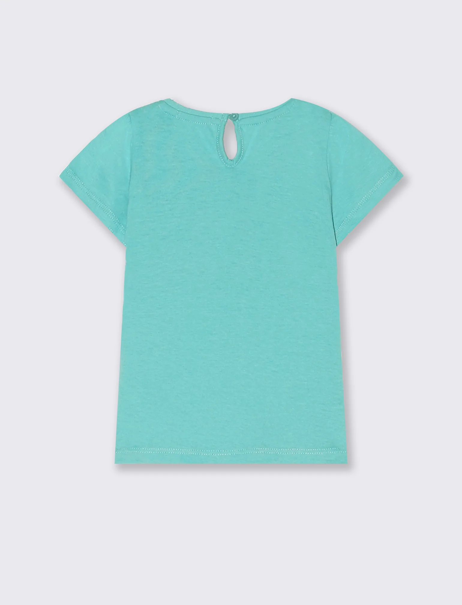 T-shirt basic manica corta da neonata - Verde acqua - Image 2
