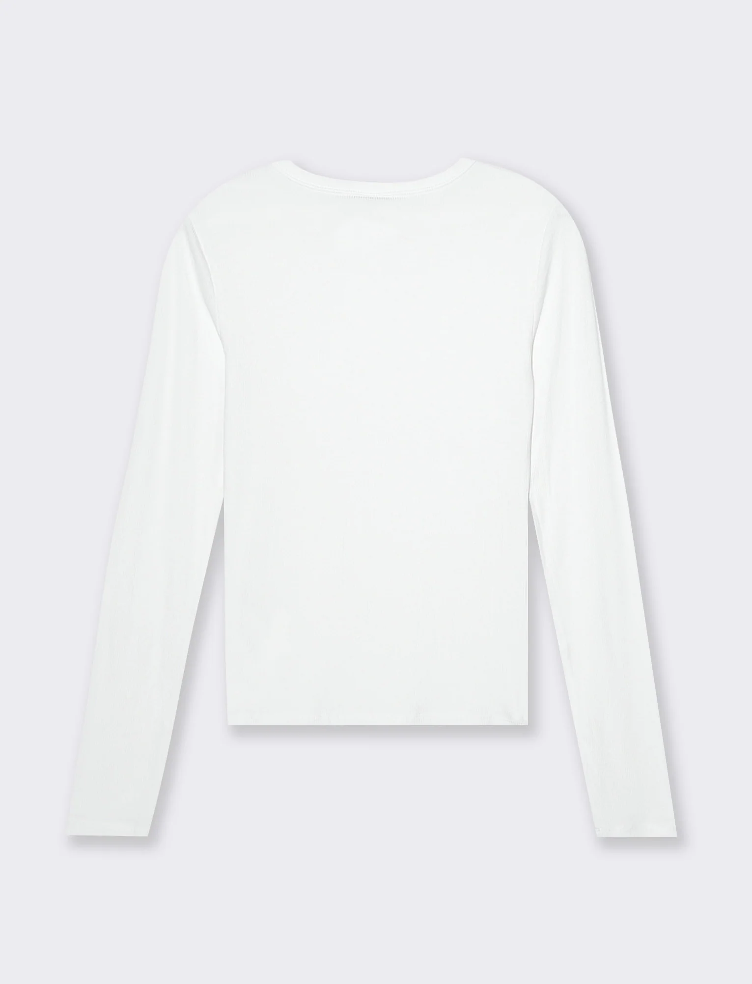 T-shirt basica a coste da donna - Bianco - Image 2