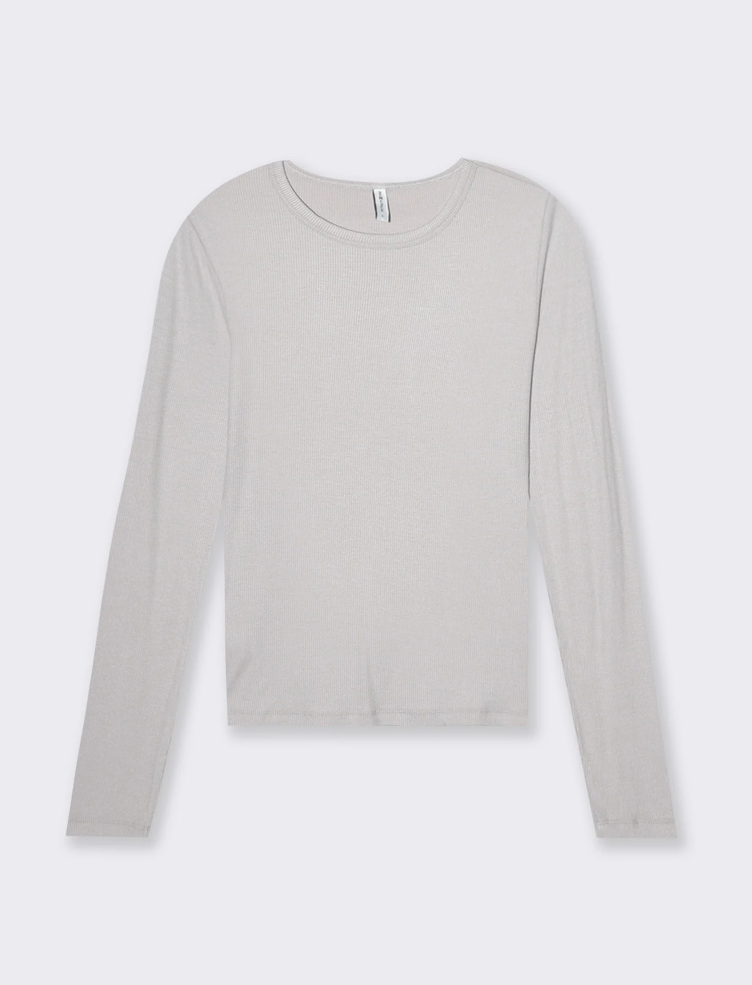 T-shirt basica a coste da donna - Bianco perla - Image 4