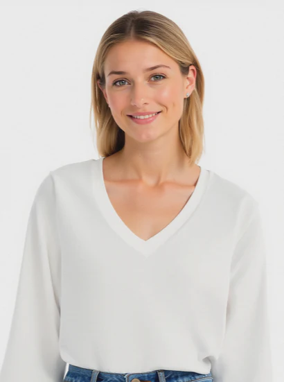T-SHIRT BASICA - Bianco latte