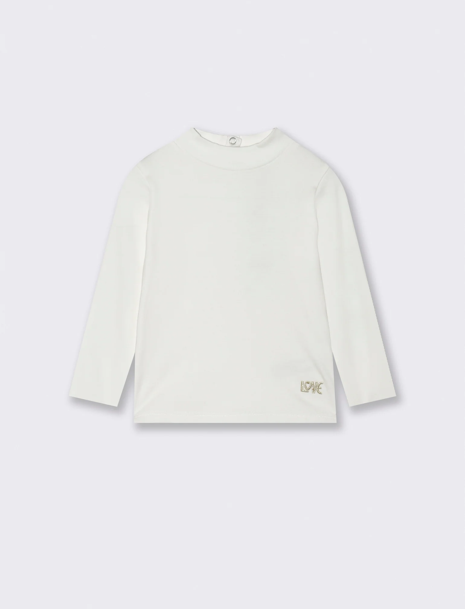 T shirt basica con ricamo - Bianco