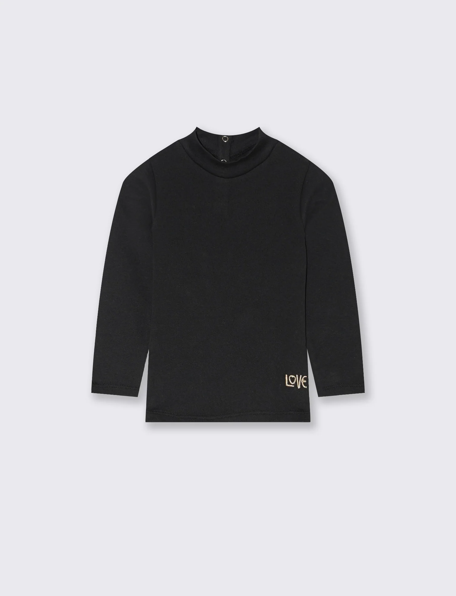 T shirt basica con ricamo - Nero