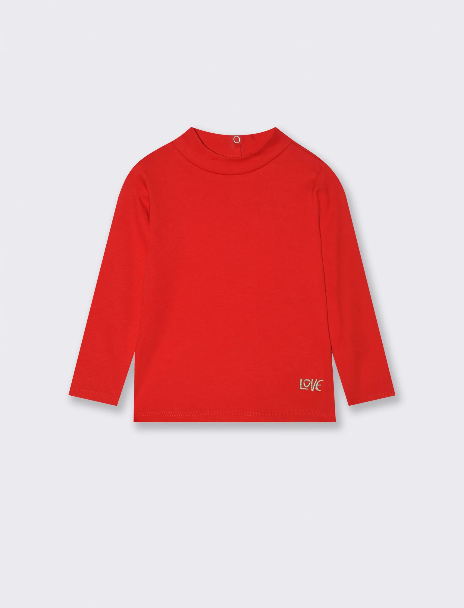 T shirt basica con ricamo - Rosso