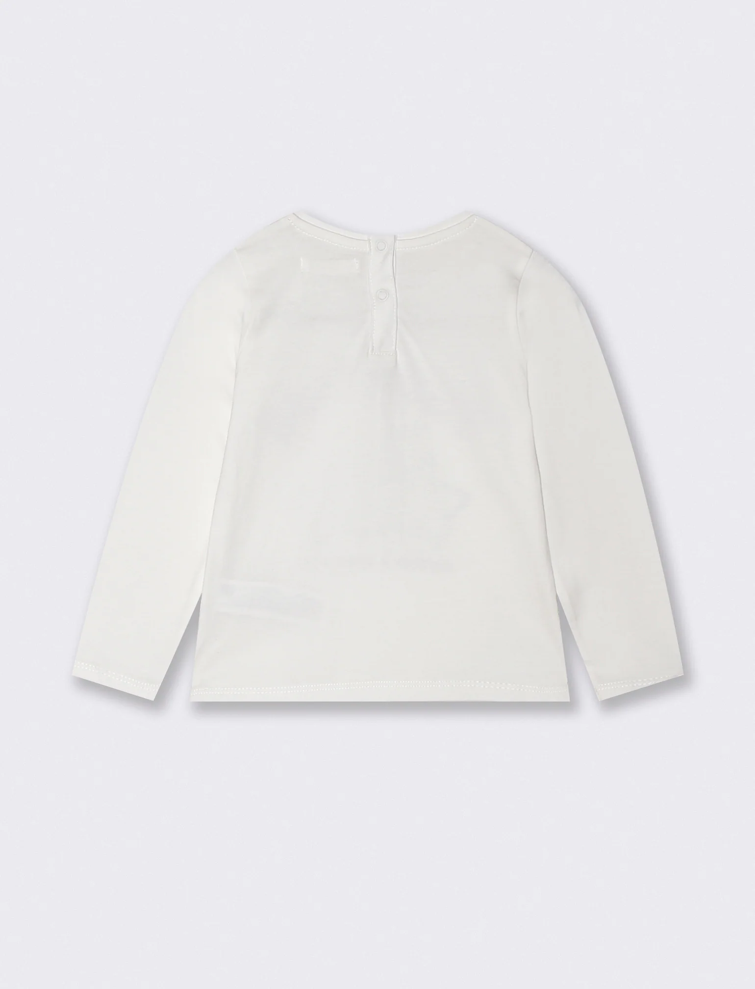 T-shirt basica con stampa brillante - Bianco panna - Image 2