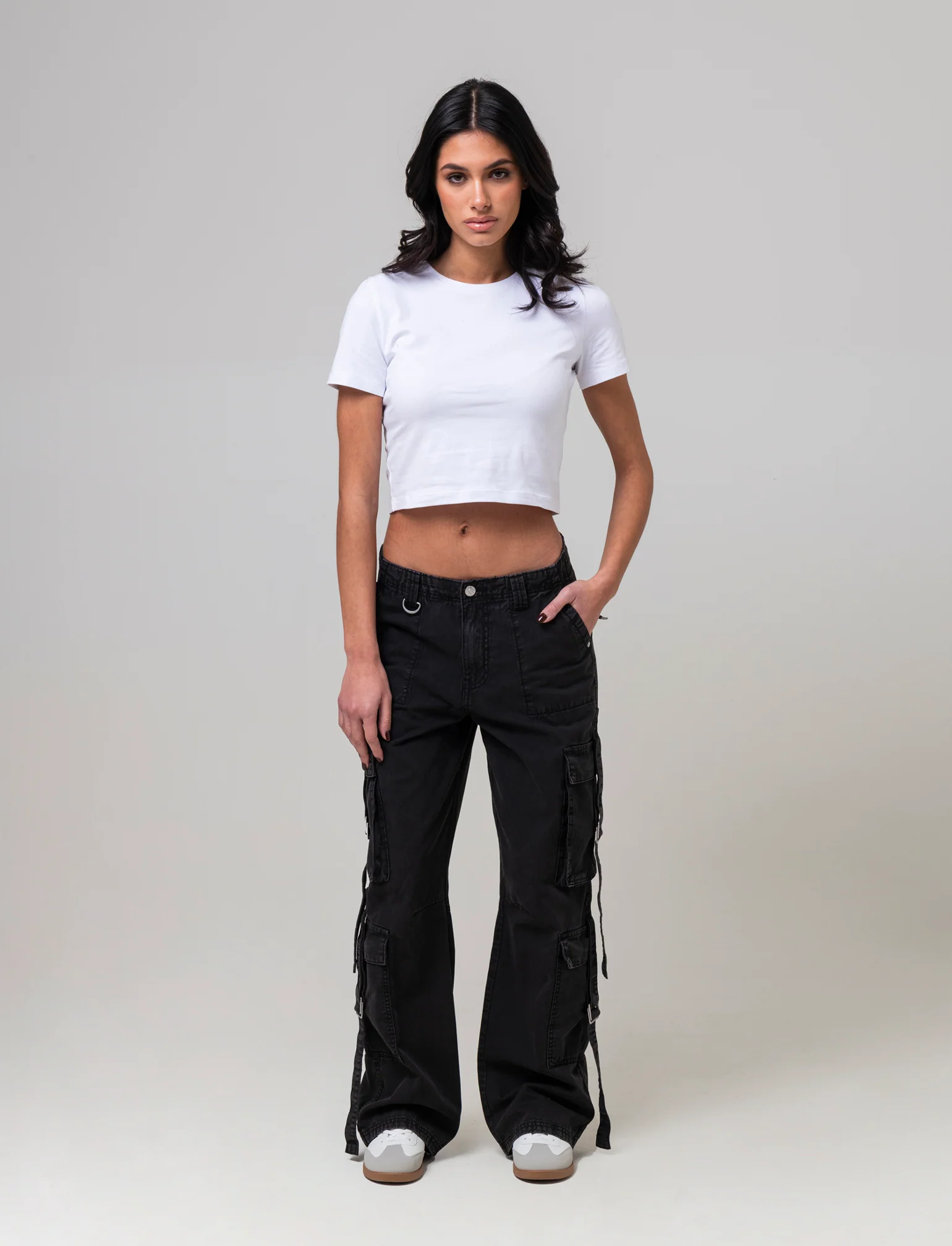 T-shirt basica crop da donna - Bianco - Image 2