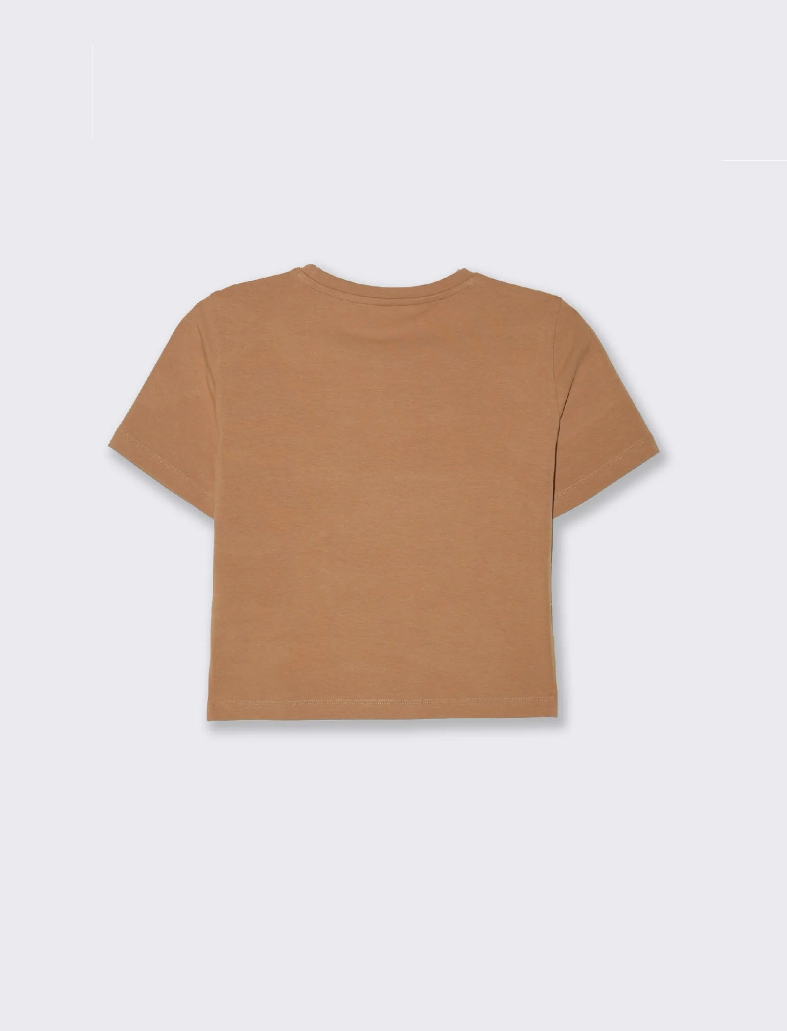 T-shirt basica crop da donna - Caramello - Image 2