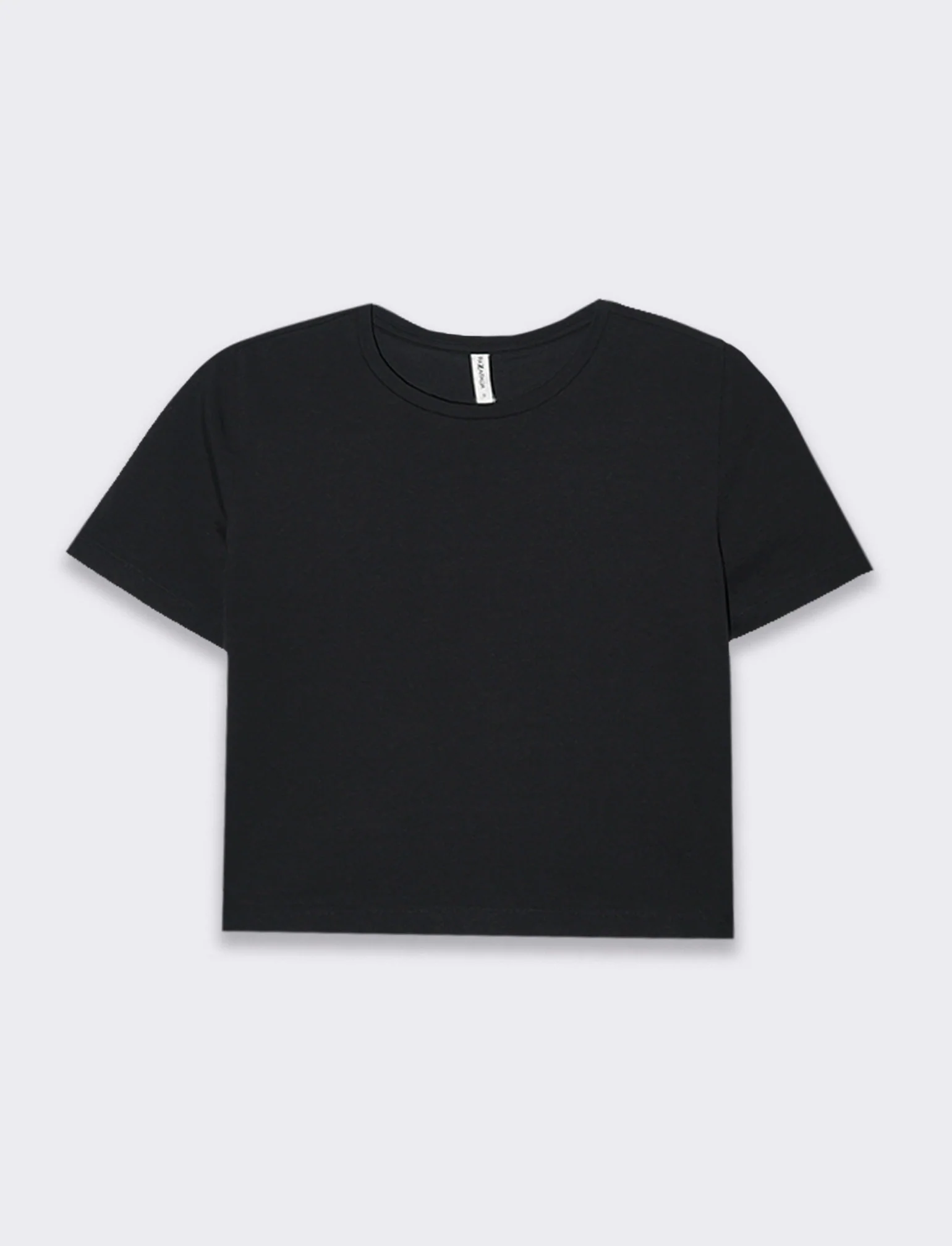 T-shirt basica crop da donna - Nero - Image 4