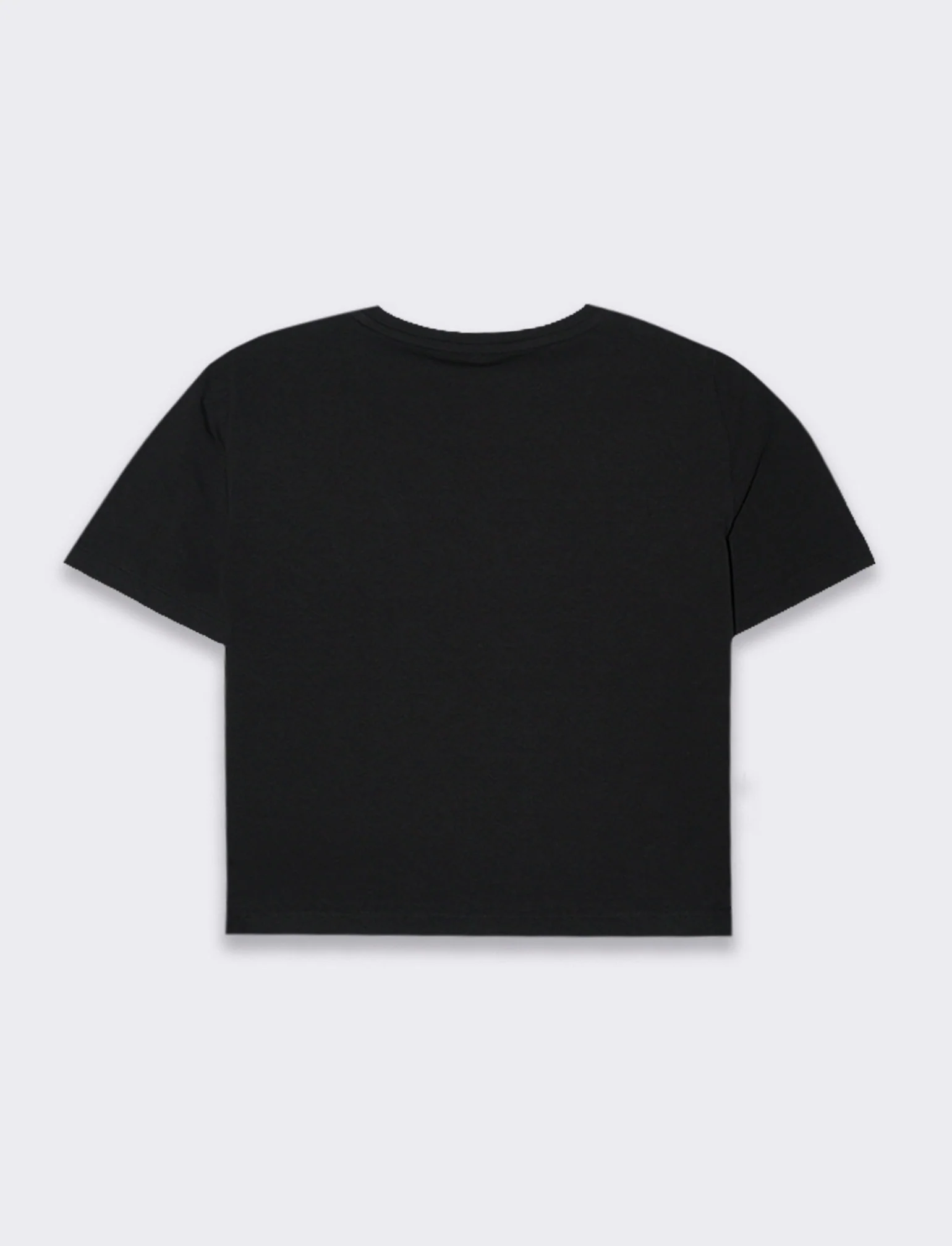 T-shirt basica crop da donna - Nero - Image 5