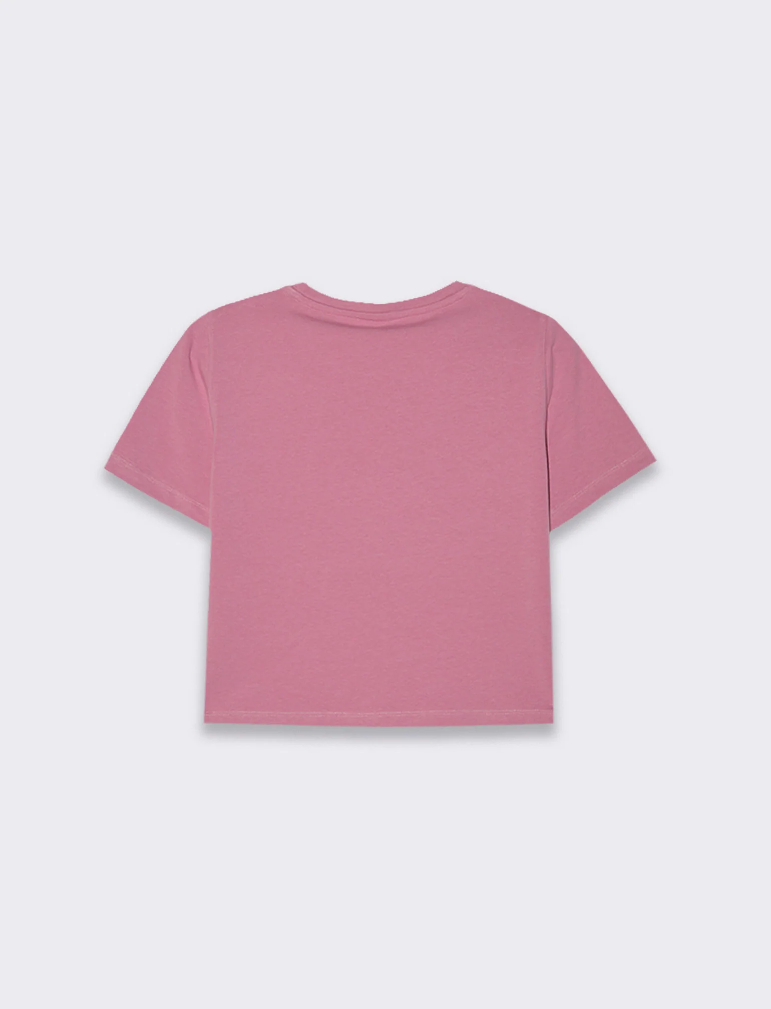 T-shirt basica crop da donna - Rosa polvere - Image 2