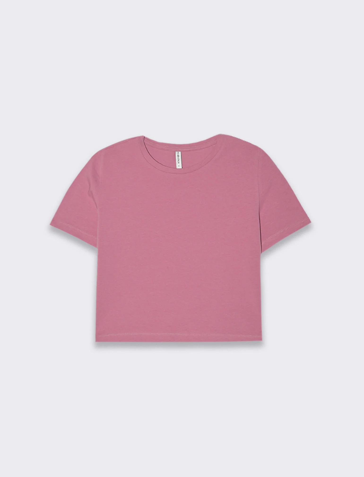T-shirt basica crop da donna - Rosa polvere - Image 4