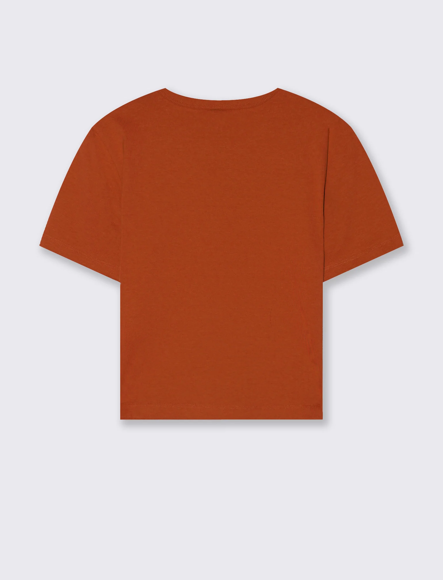 T-Shirt Basica Crop Manica Corta - Cognac - Image 4