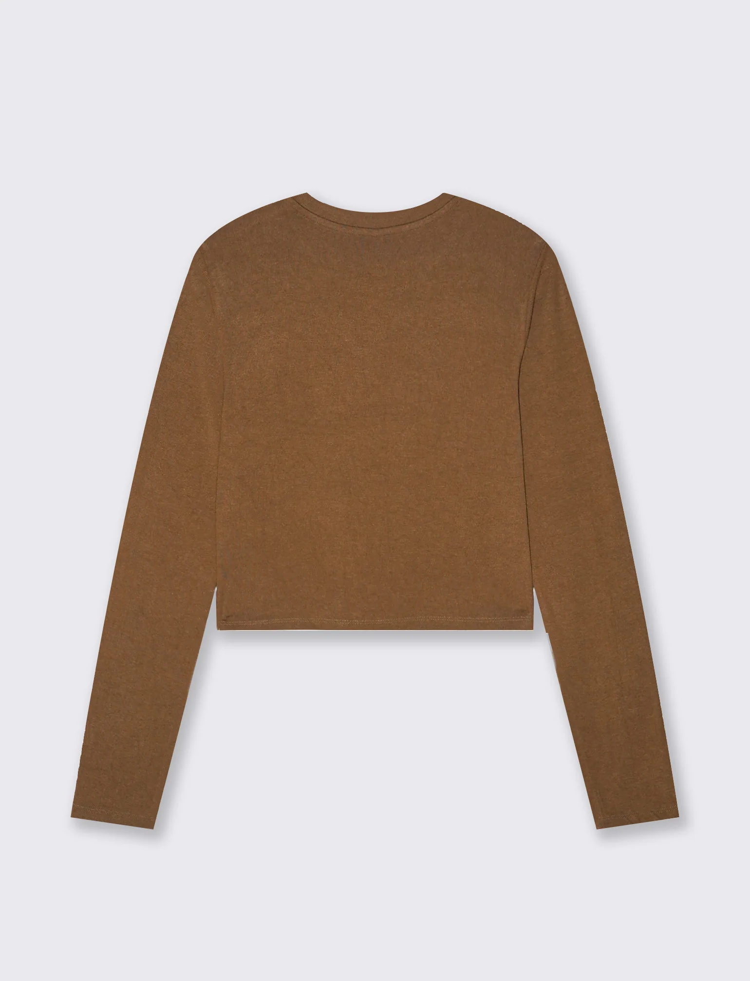 T-SHIRT BASICA CROP - Marrone tabacco - Image 2