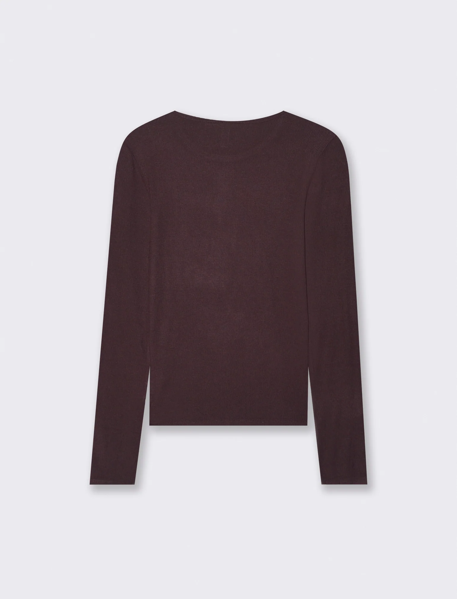 T-shirt Basica Girocollo a Coste Skinny - Moro - Image 2