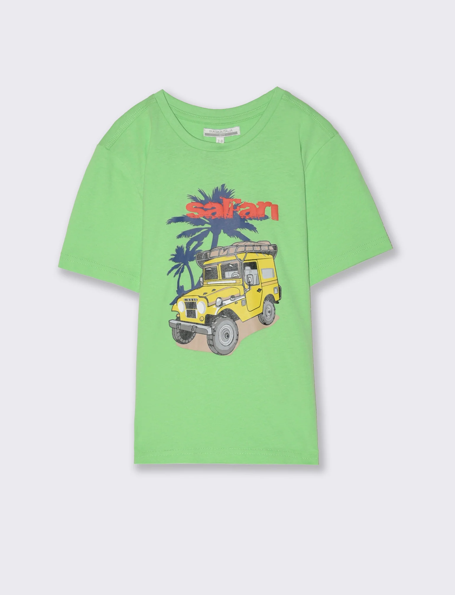 T-shirt basica in cotone da bambino - Verde mela - Image 3