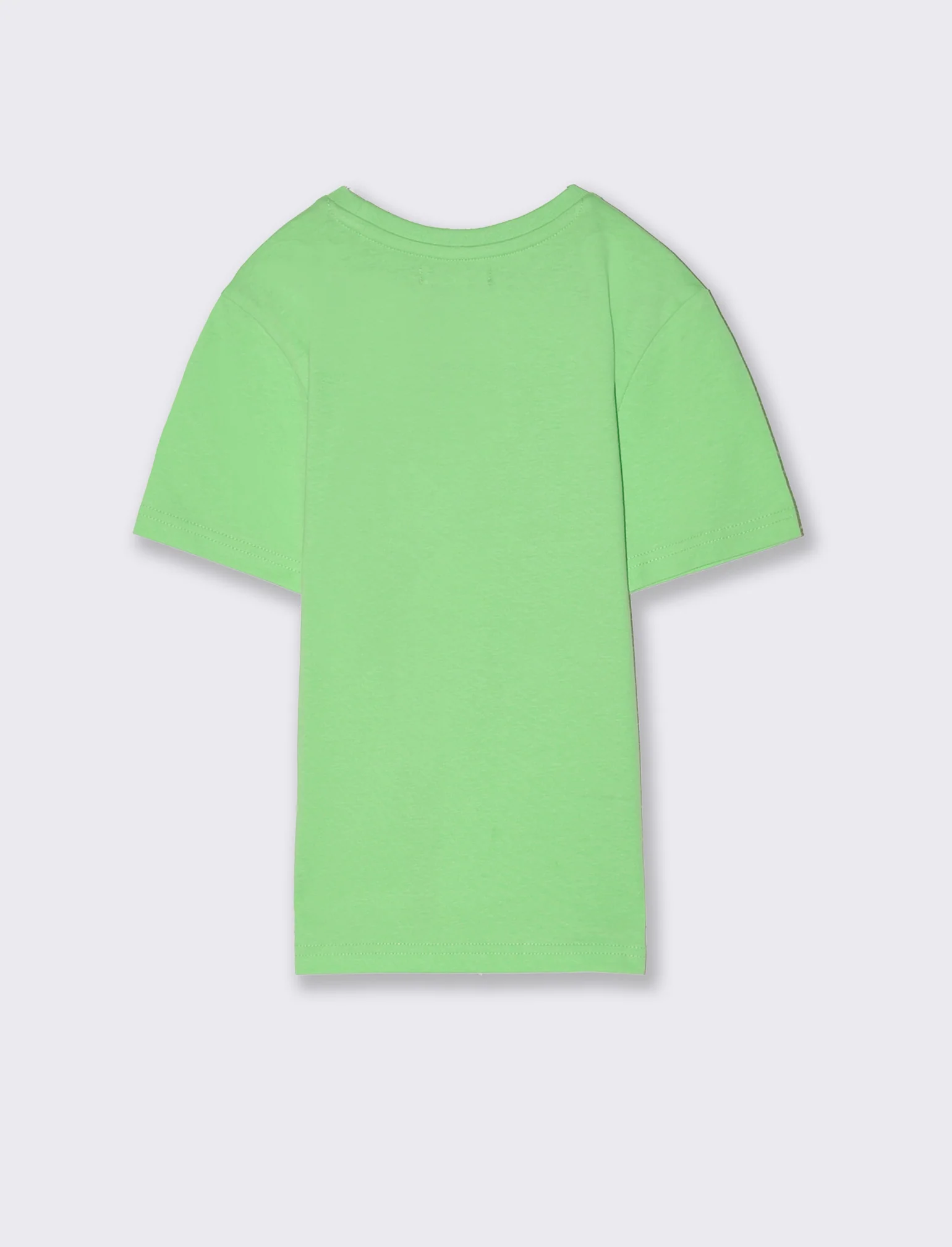 T-shirt basica in cotone da bambino - Verde mela - Image 4