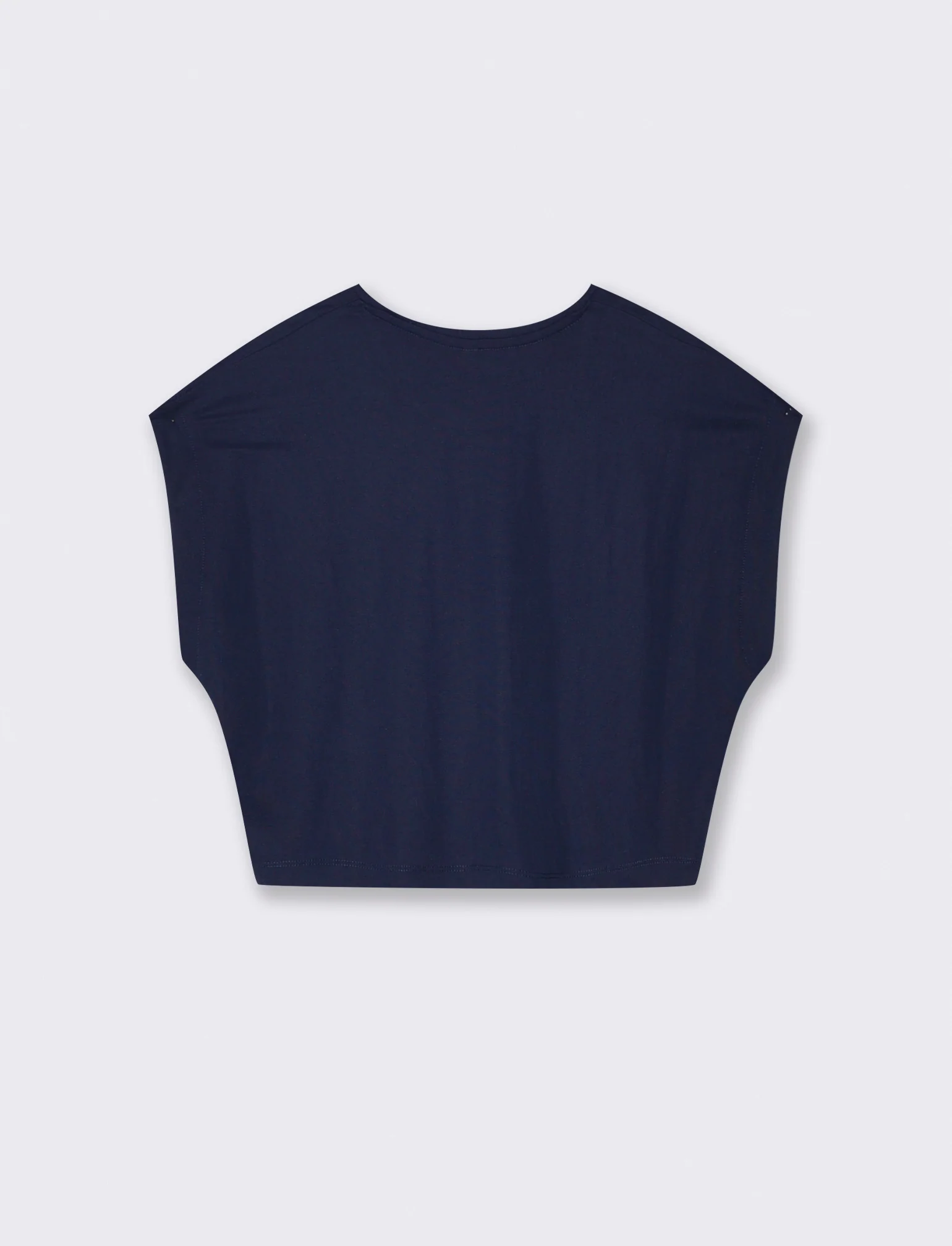 T-Shirt Basica Manica Corta Crop - Blu - Image 2