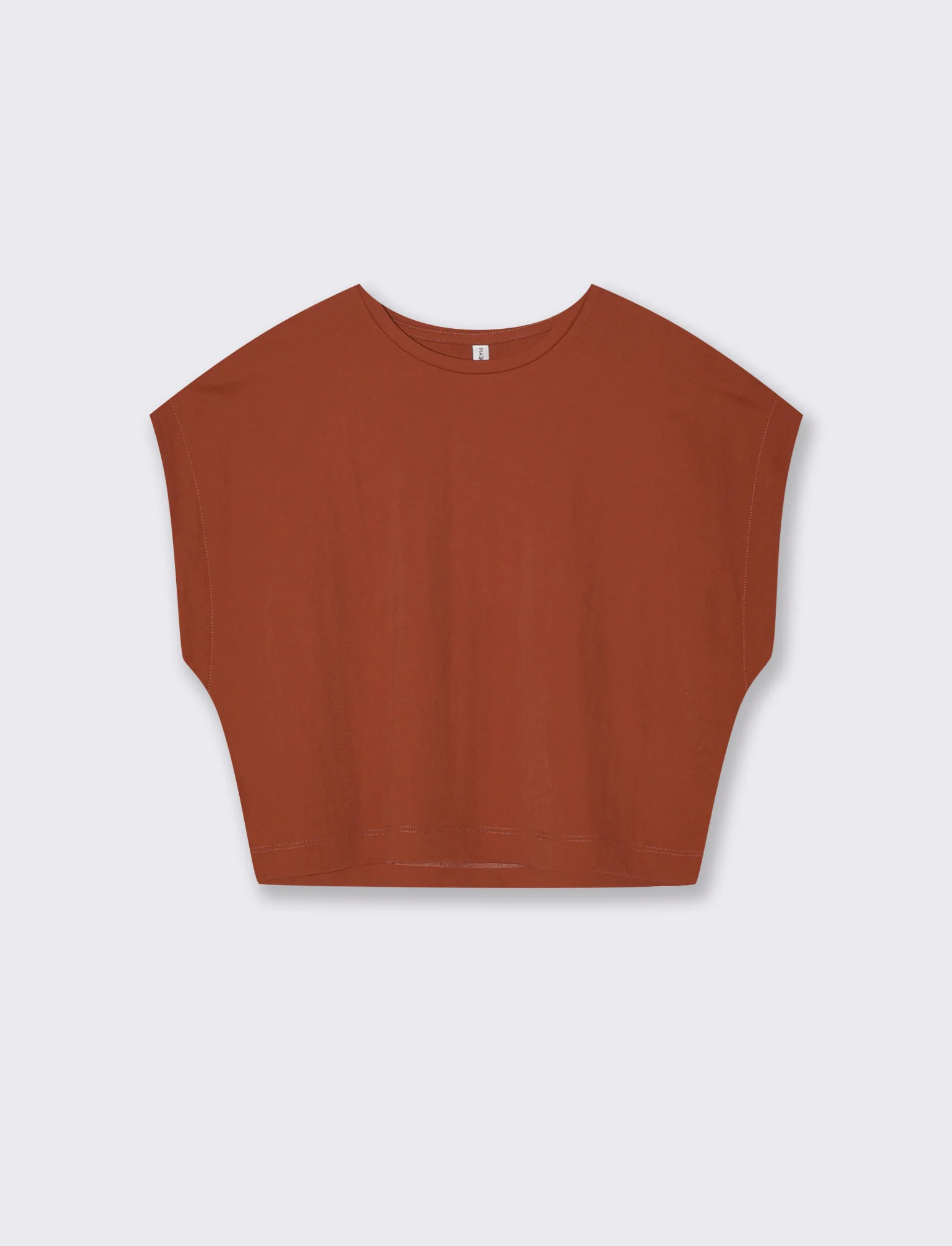 T-Shirt Basica Manica Corta Crop - Cognac - Image 2