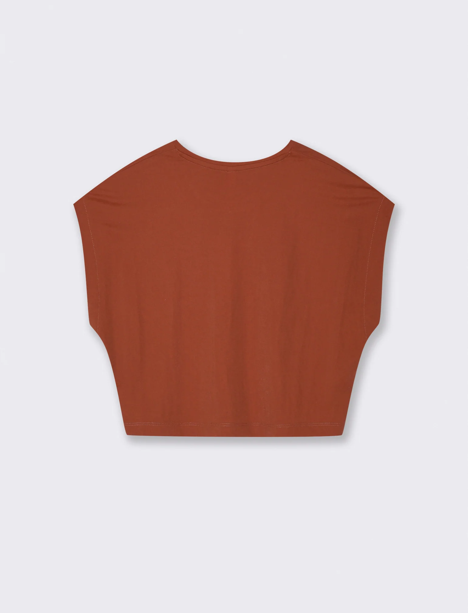 T-Shirt Basica Manica Corta Crop - Cognac - Image 4
