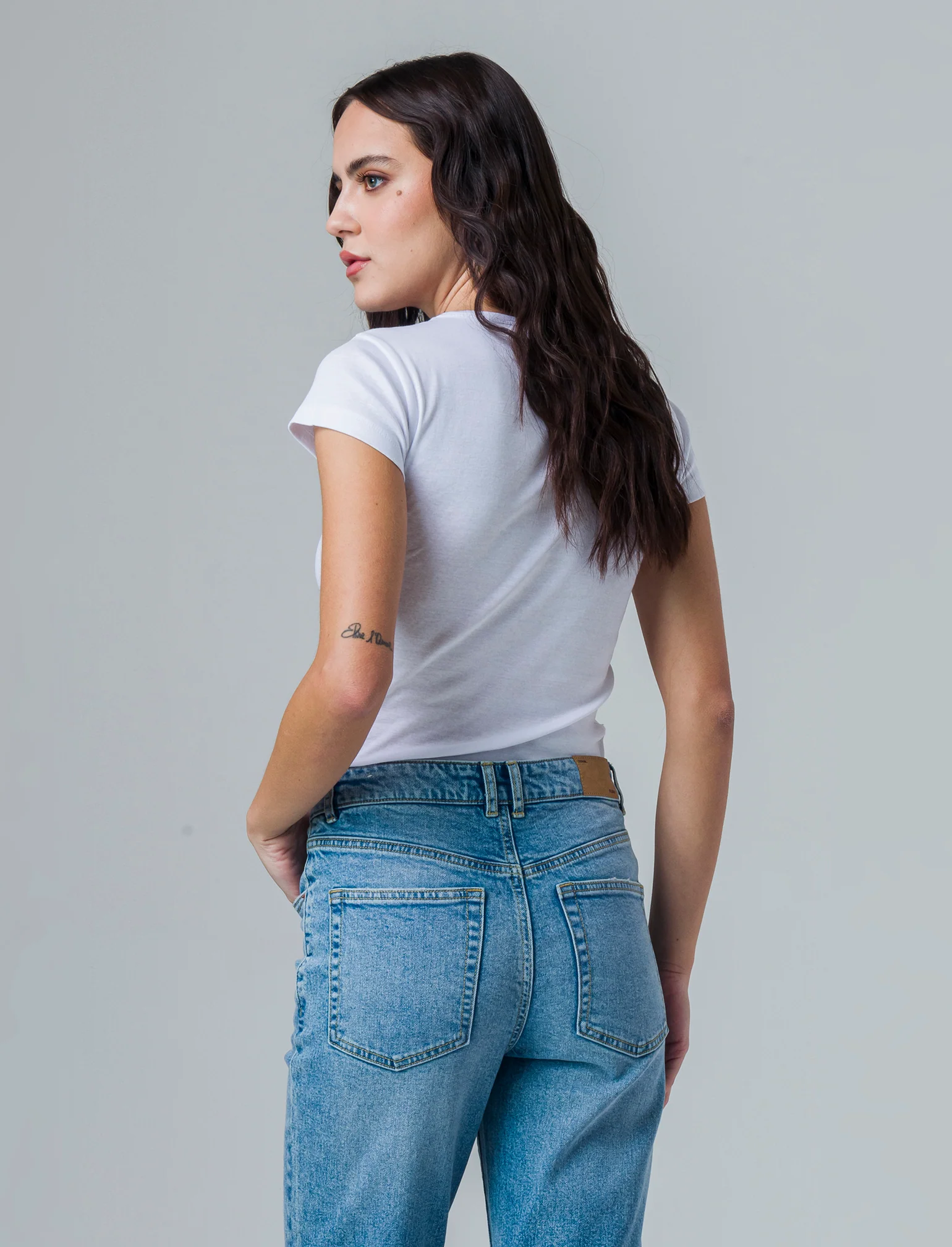 T-shirt basica manica corta da donna - Bianco