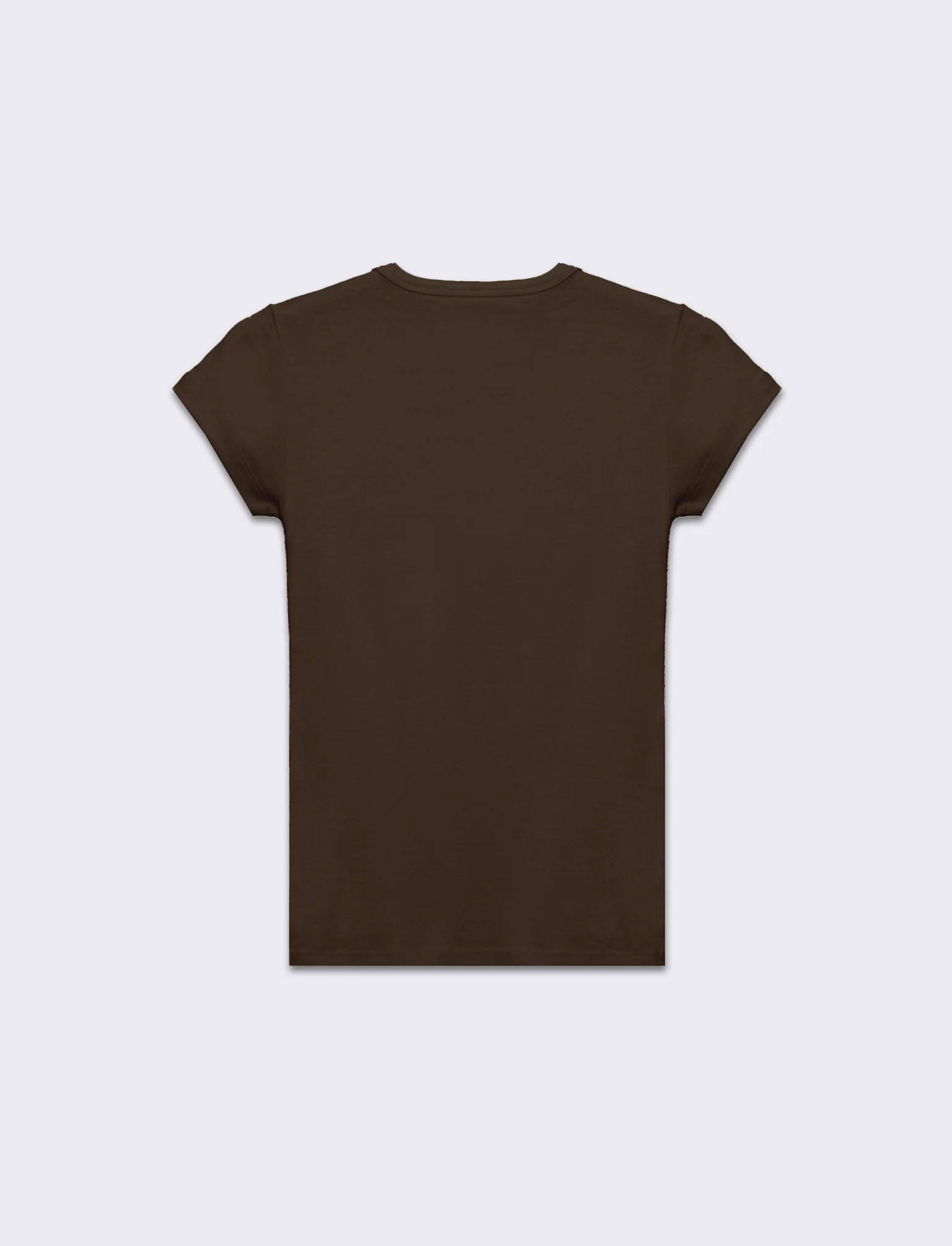 T-shirt basica manica corta da donna - Marrone tabacco - Image 2
