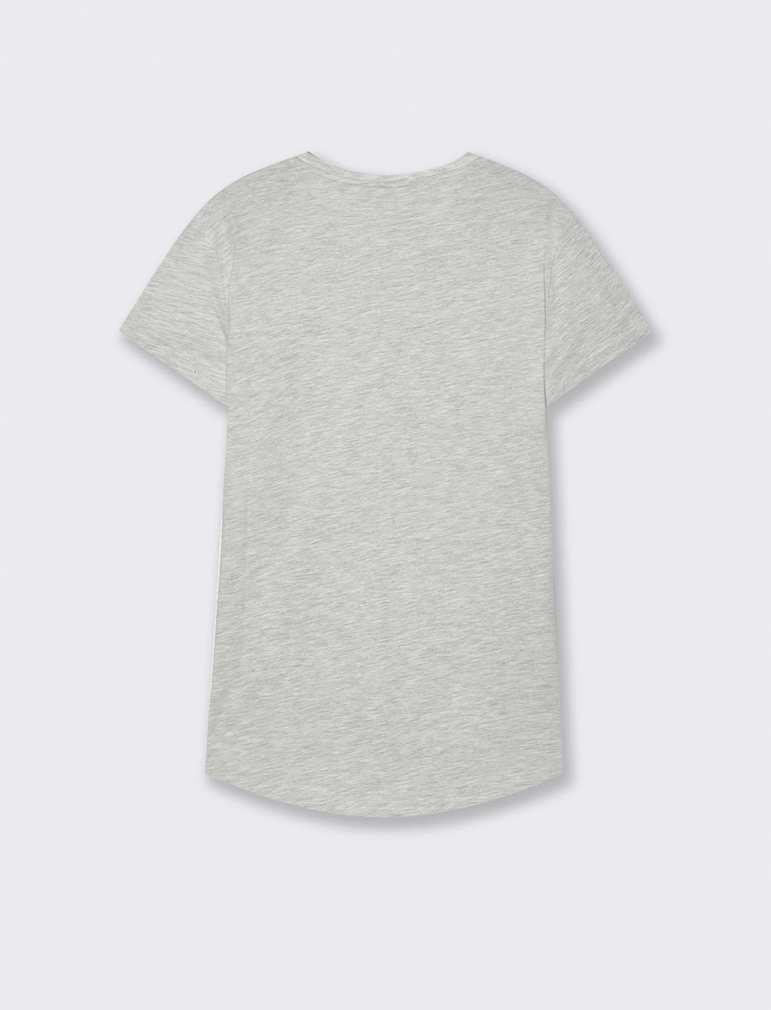T-Shirt Basica Manica Corta Girocollo - Grigio chiaro mel. - Image 2