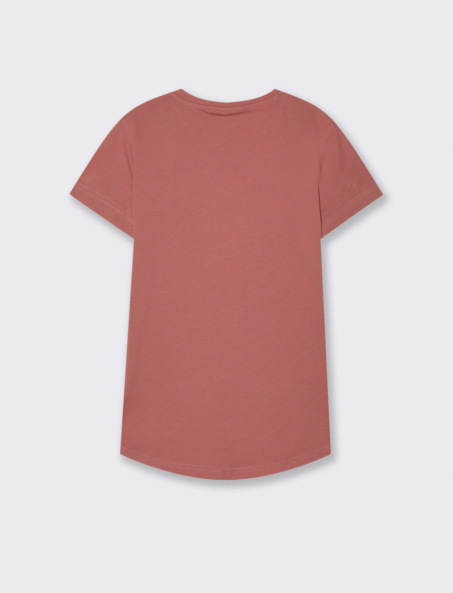 T-Shirt Basica Manica Corta Girocollo - Rosso mattone - Image 2