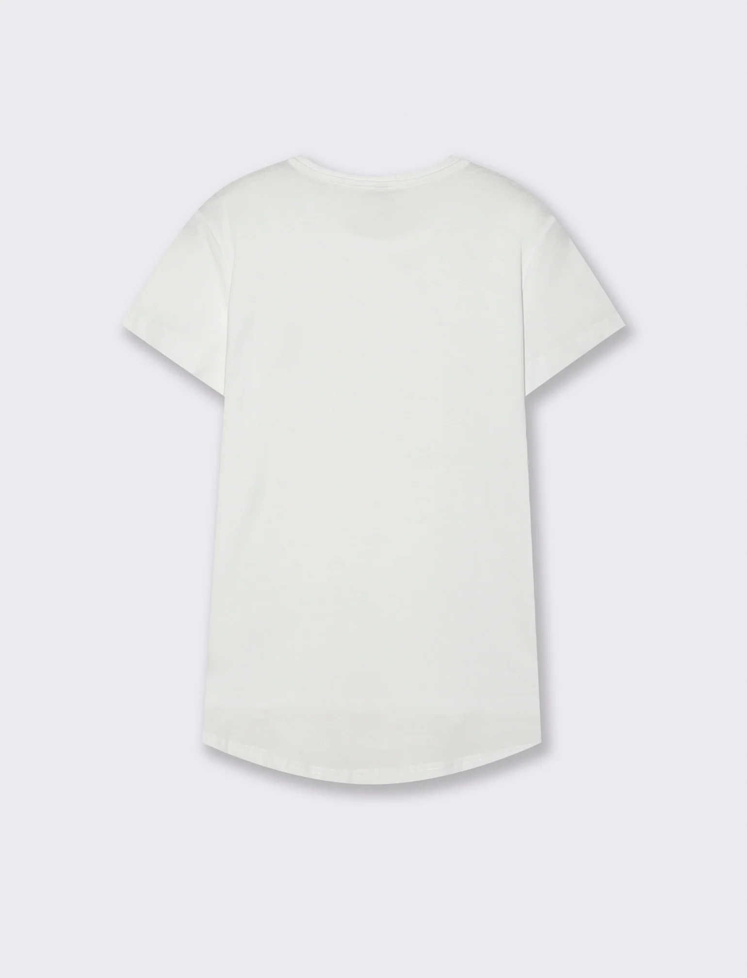 T-Shirt Basica Manica Corta Scollo a V - Bianco - Image 2