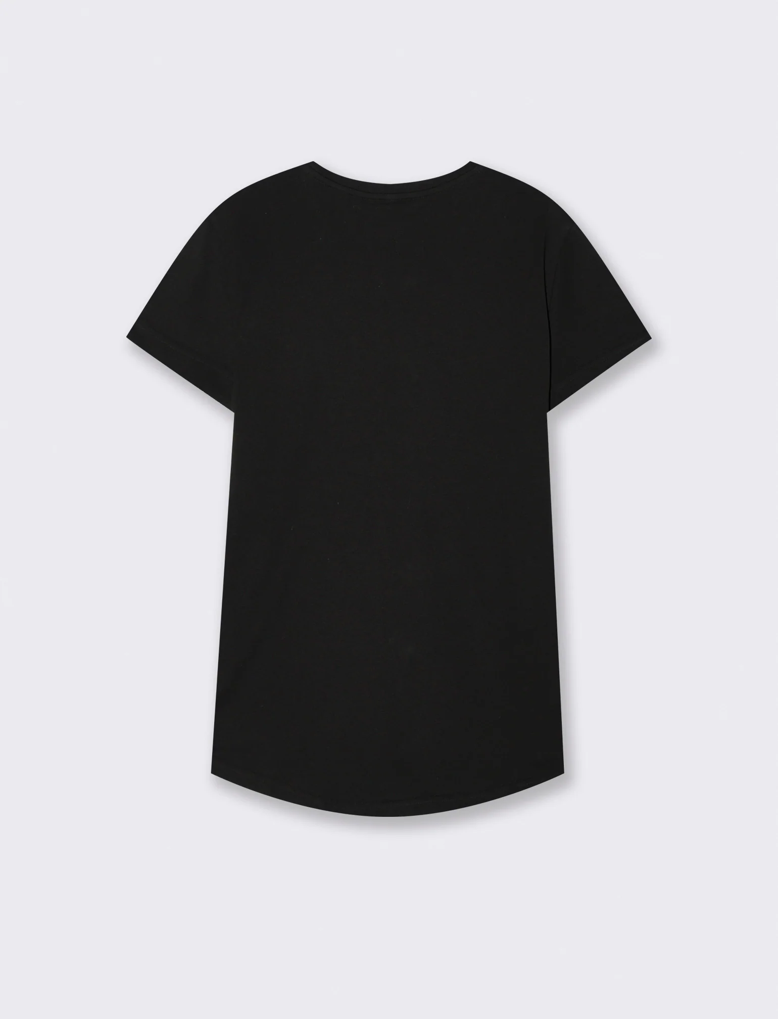 T-Shirt Basica Manica Corta Scollo a V - Nero - Image 2