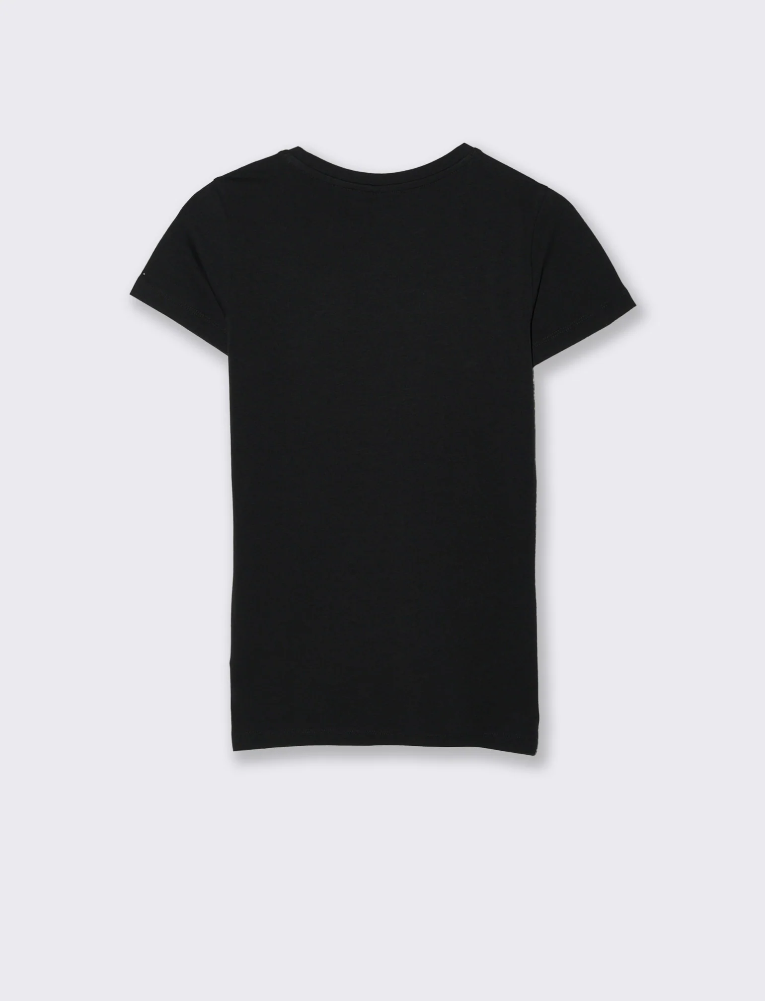 T-Shirt Basica Manica Corta Skinny - Nero - Image 2