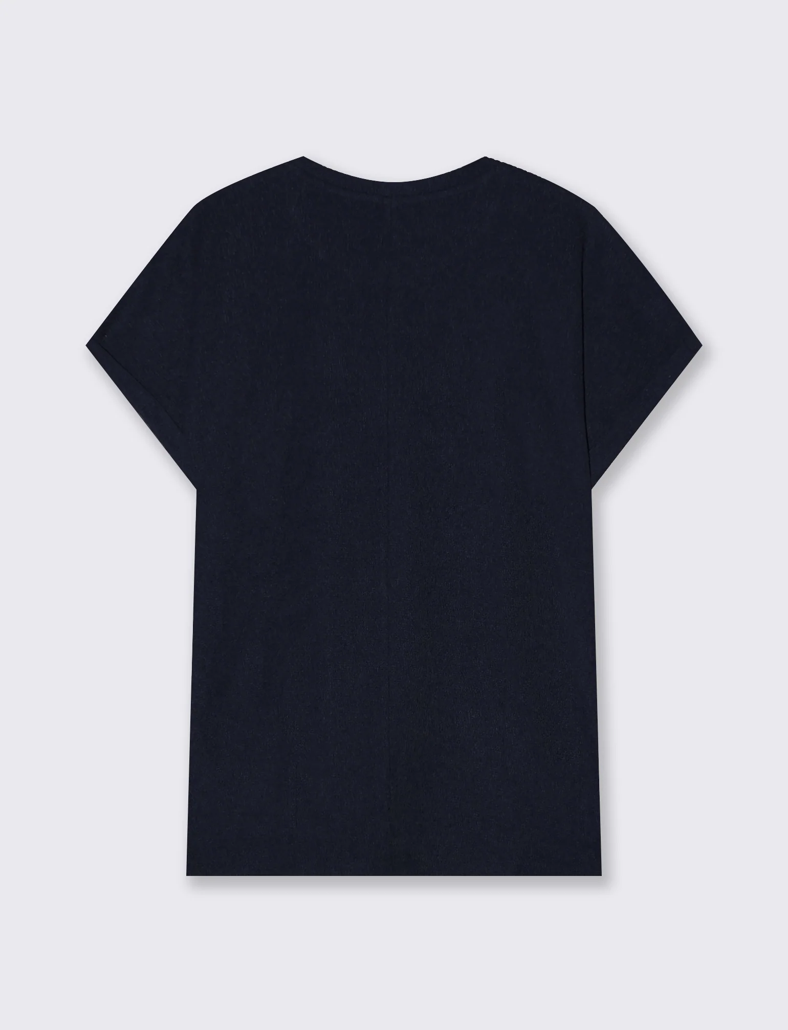 T-Shirt Basica Manica Corto con Spacchetti - Blu - Image 4
