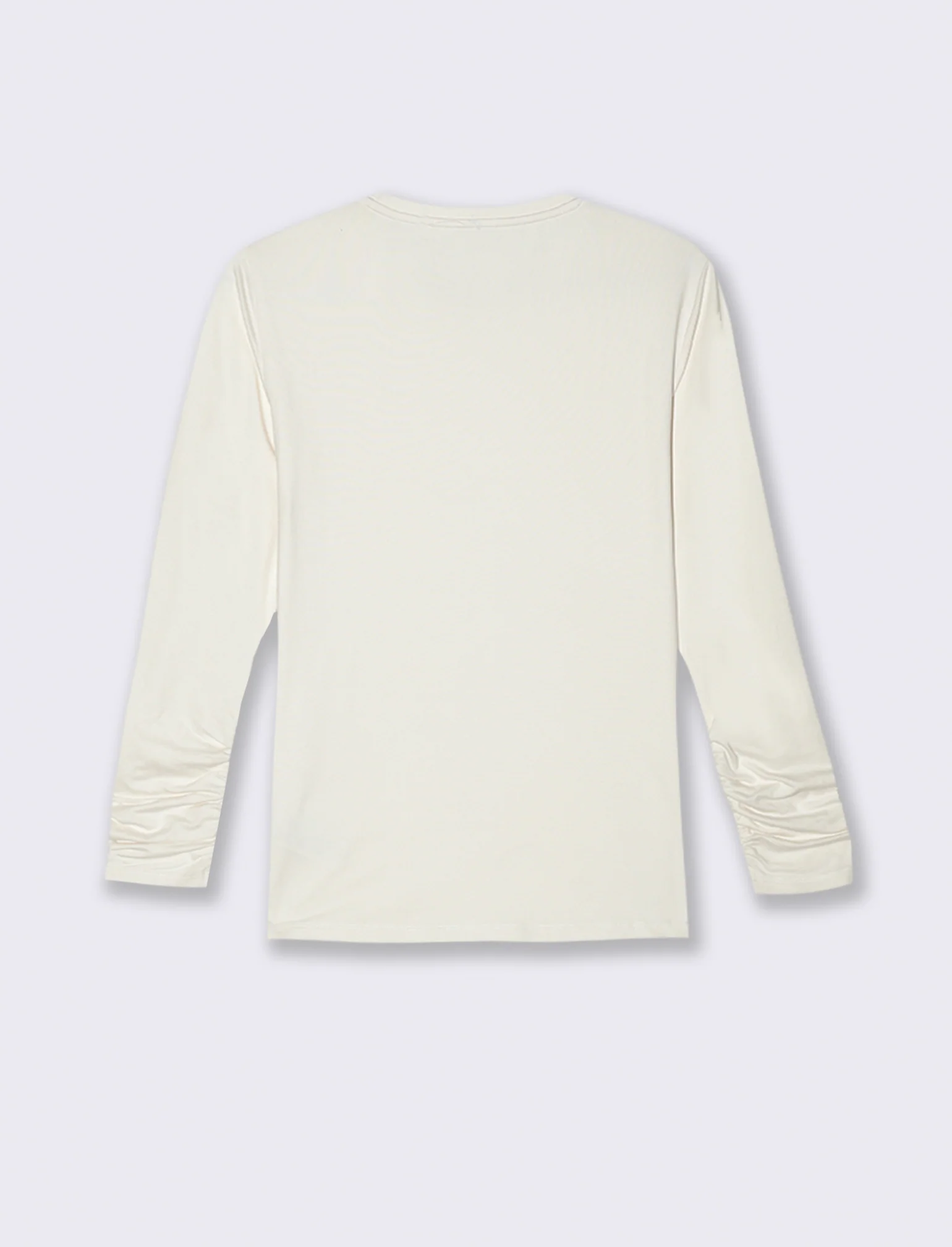 T-SHIRT  BASICA MANICA LUNGA - Avorio - Image 3