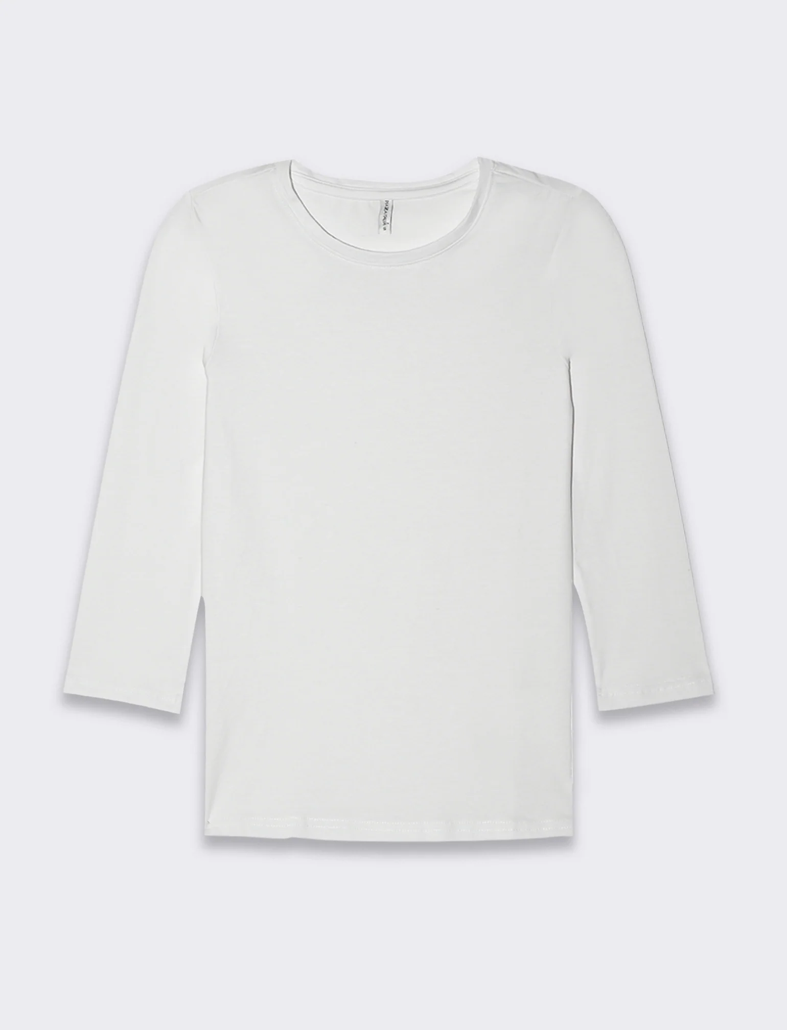 T-shirt basica manica lunga da donna - Bianco