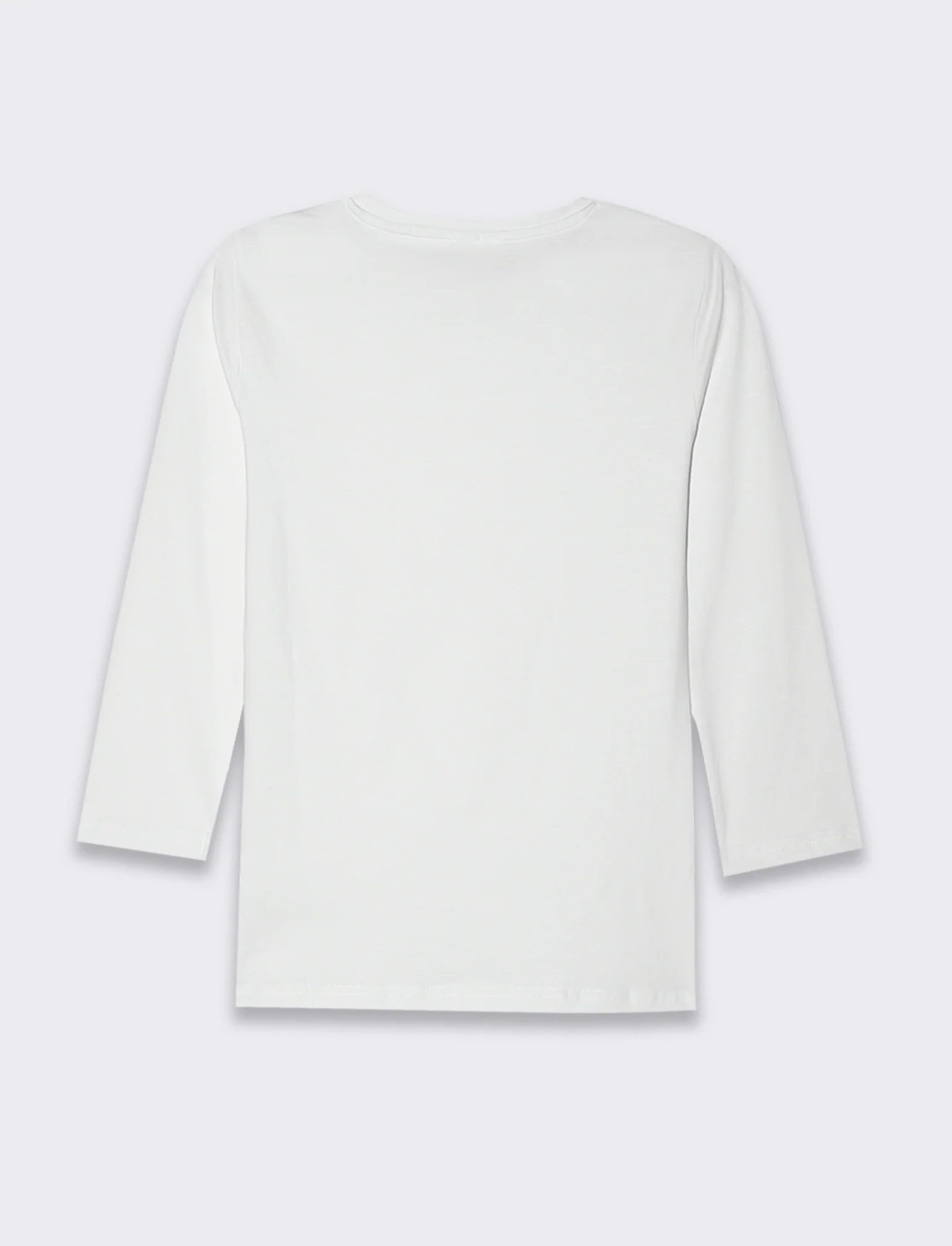 T-shirt basica manica lunga da donna - Bianco - Image 2