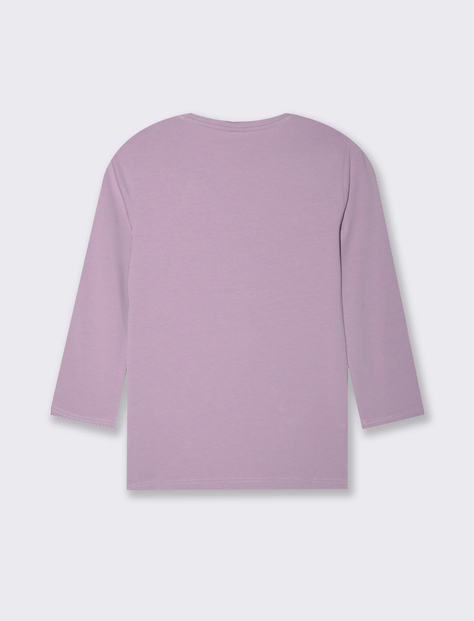 T-shirt basica manica lunga da donna - Lilla - Image 2