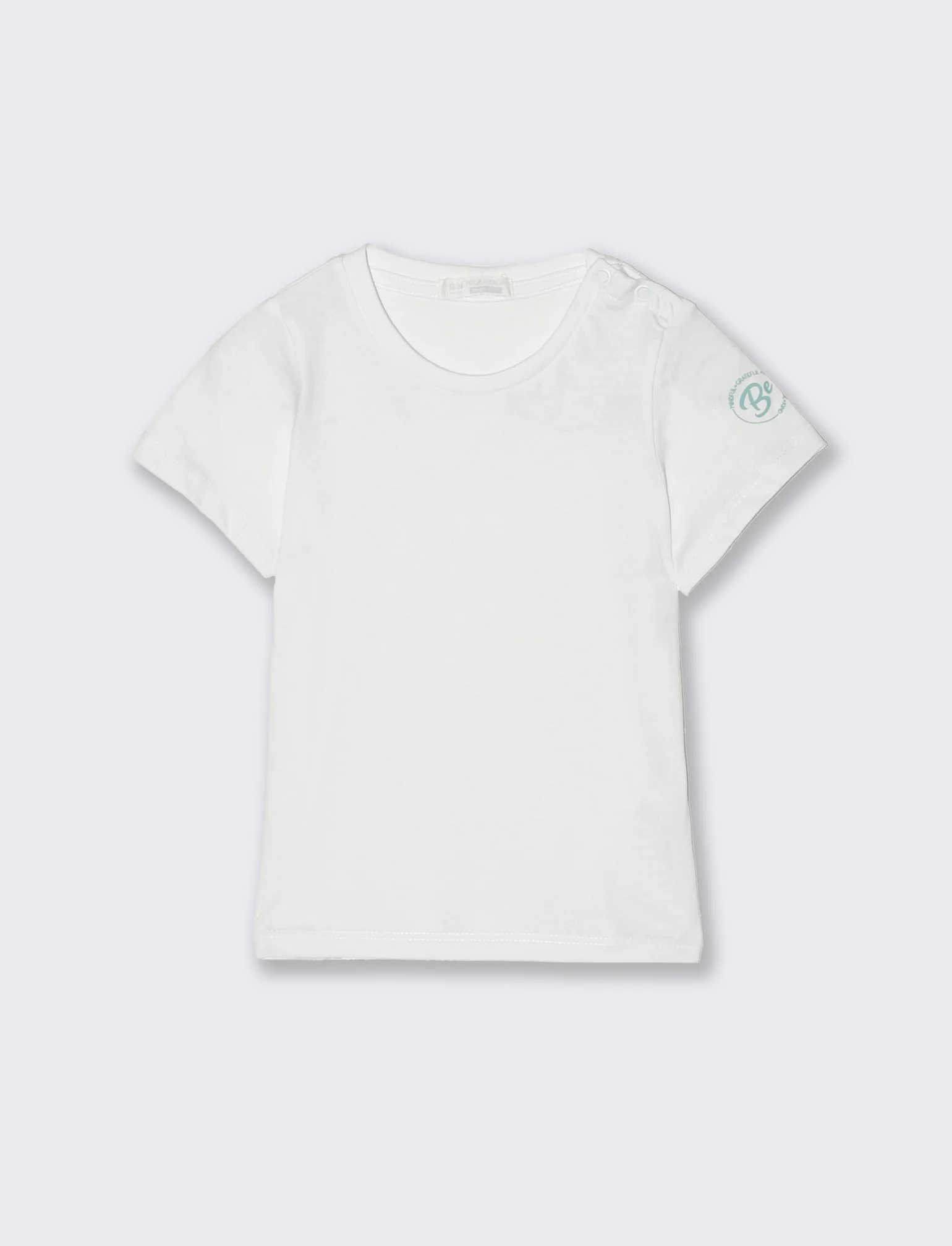 T-shirt basica mezza manica da neonato - Bianco