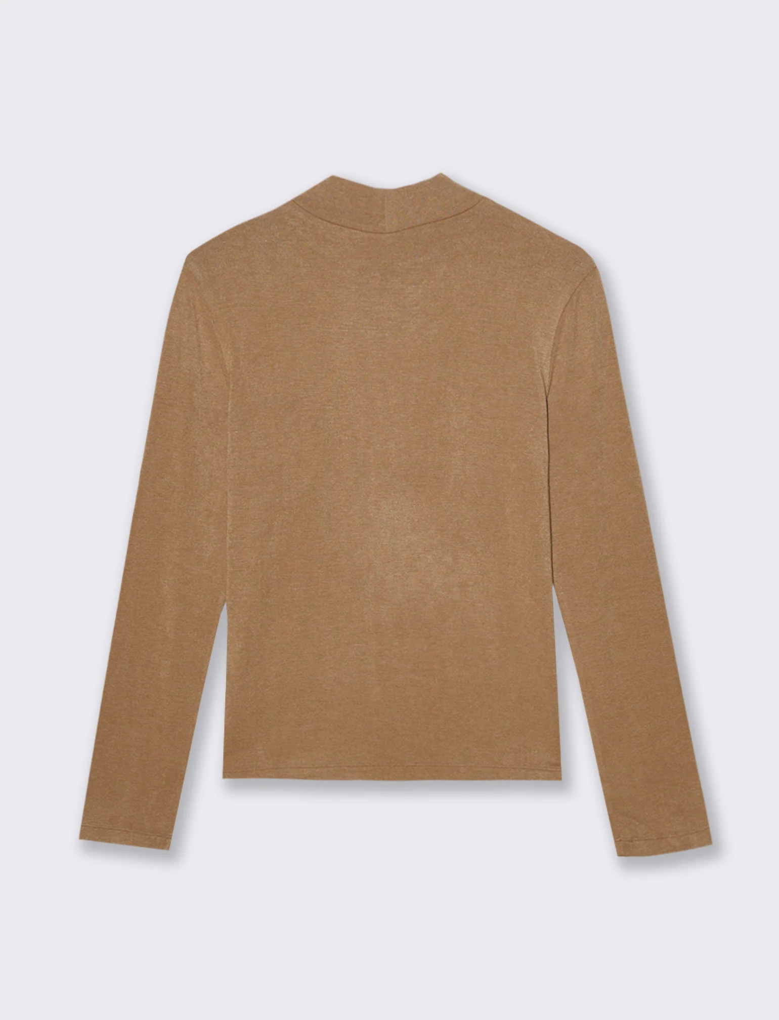 T-SHIRT BASICA MEZZO COLLO - Cammello - Image 3