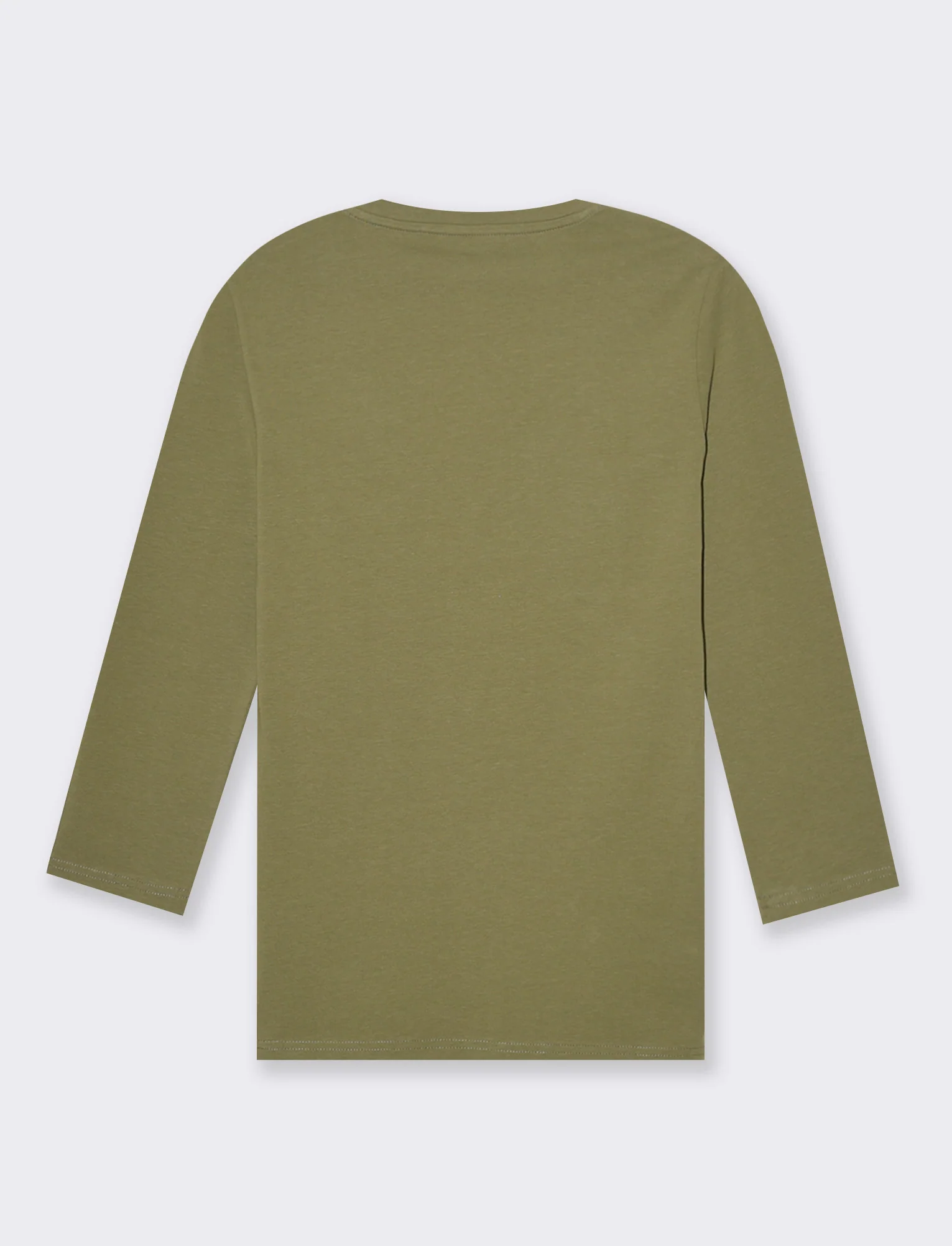 T-shirt basica scollo a v da donna - Kaky 1 - Image 2