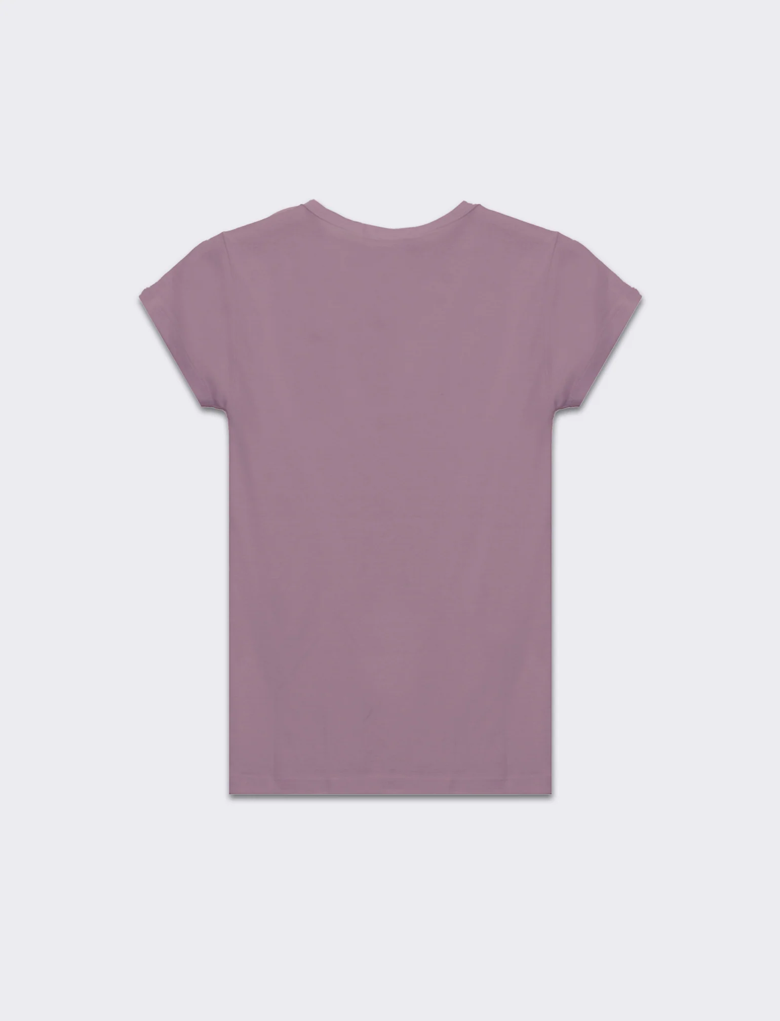 T-shirt basica scollo a v da donna - Lilla - Image 2