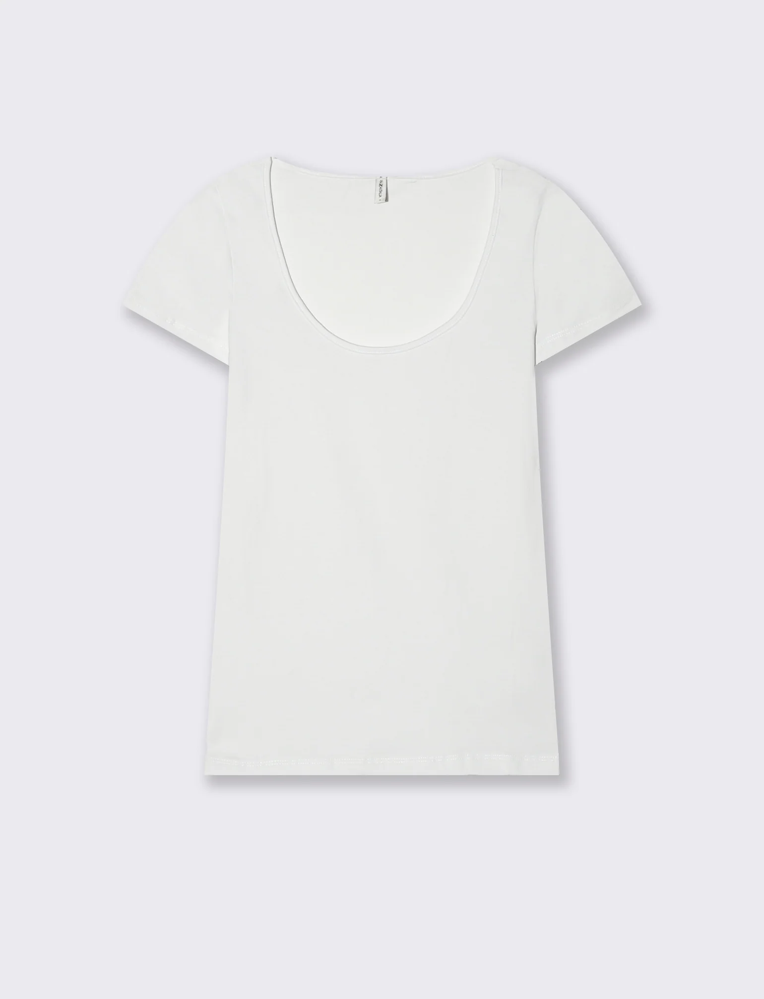 T-shirt basica scollo quadrato da donna - Bianco