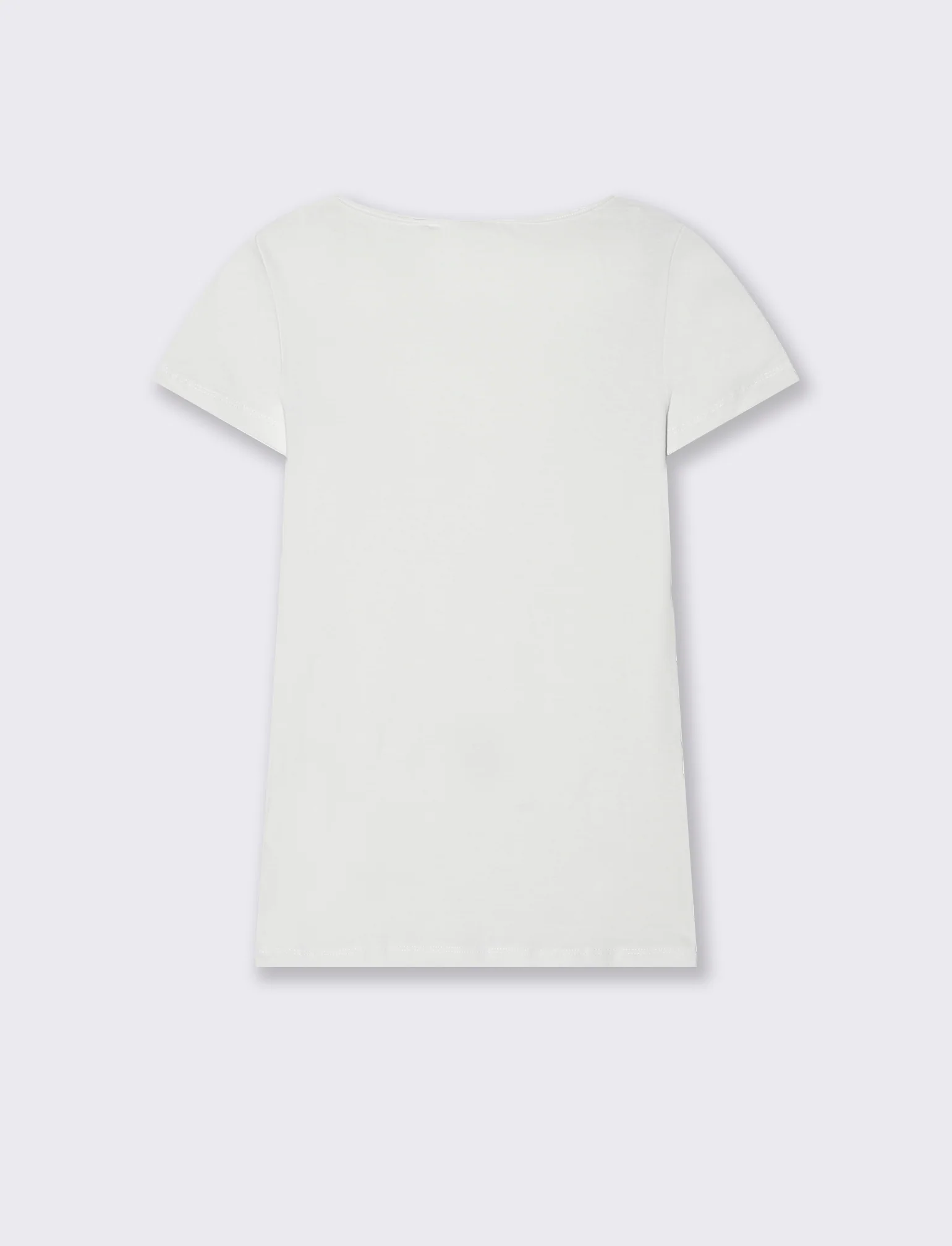T-shirt basica scollo quadrato da donna - Bianco - Image 2