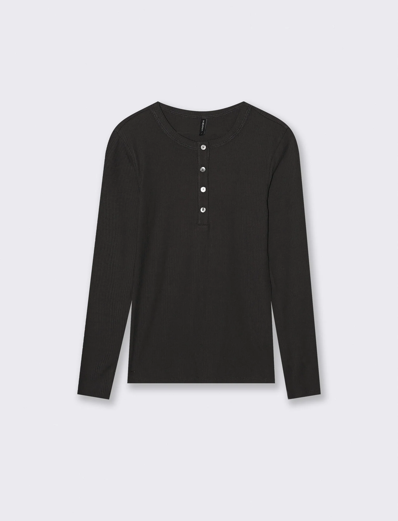 T-SHIRT BASICA SCOLLO SERAFINO - Nero