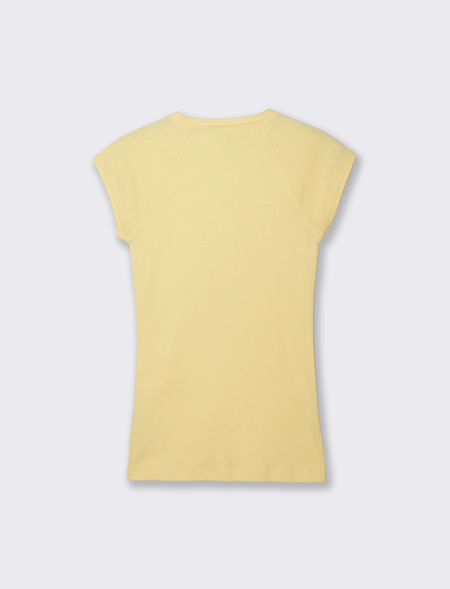 T-shirt basica slim in cotone raglan - Giallo pastello - Image 2