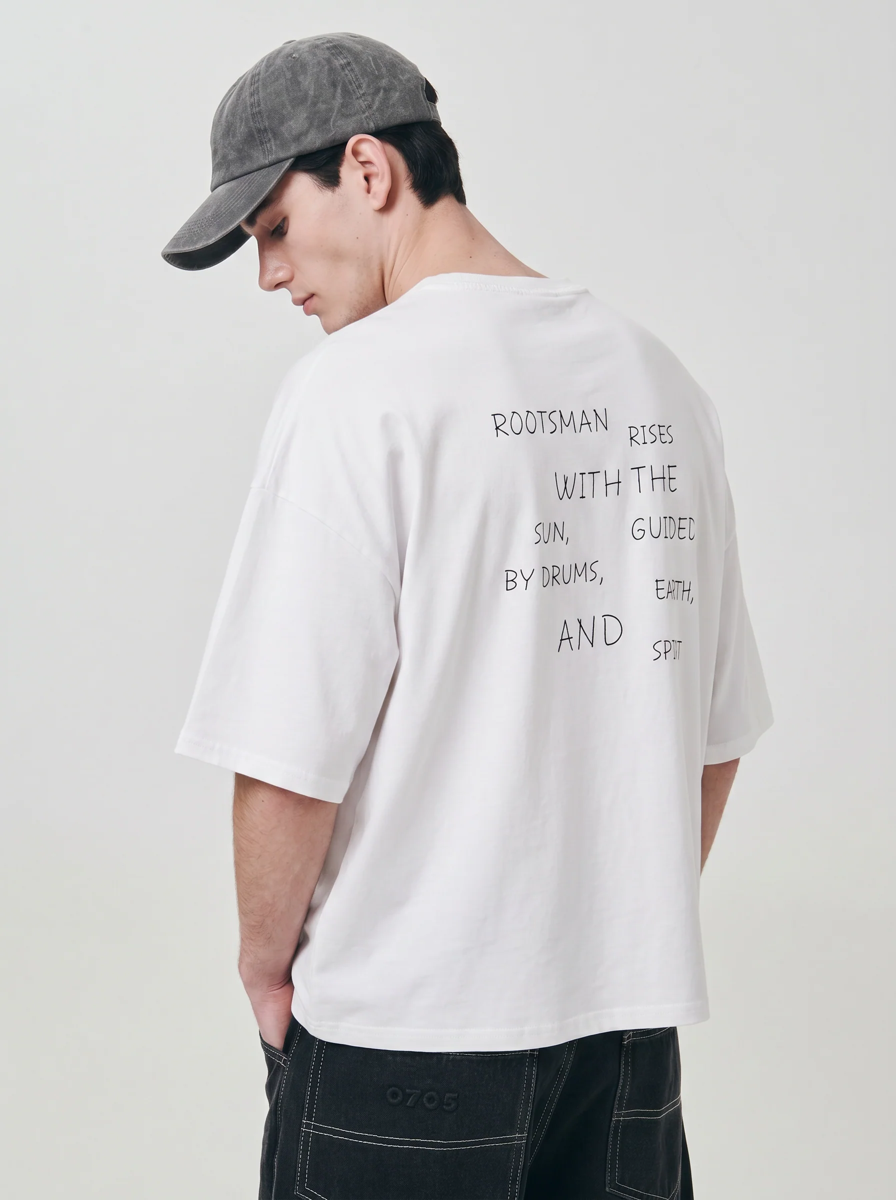 T-shirt boxy fit con stampe e ricami - Bianco - Image 3