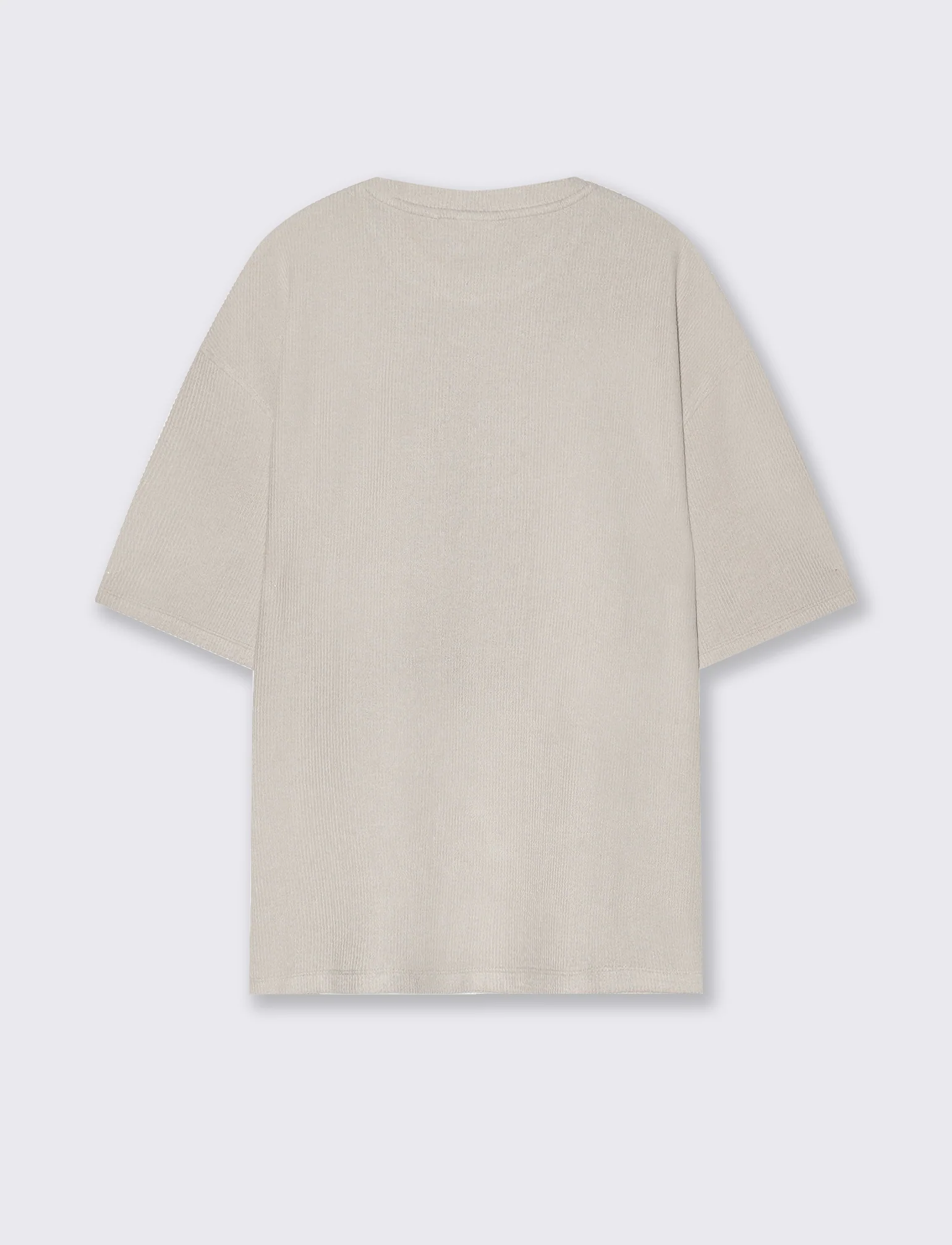 T-shirt Boxy Fit Effetto Maglia Coerente - Beige - Image 2